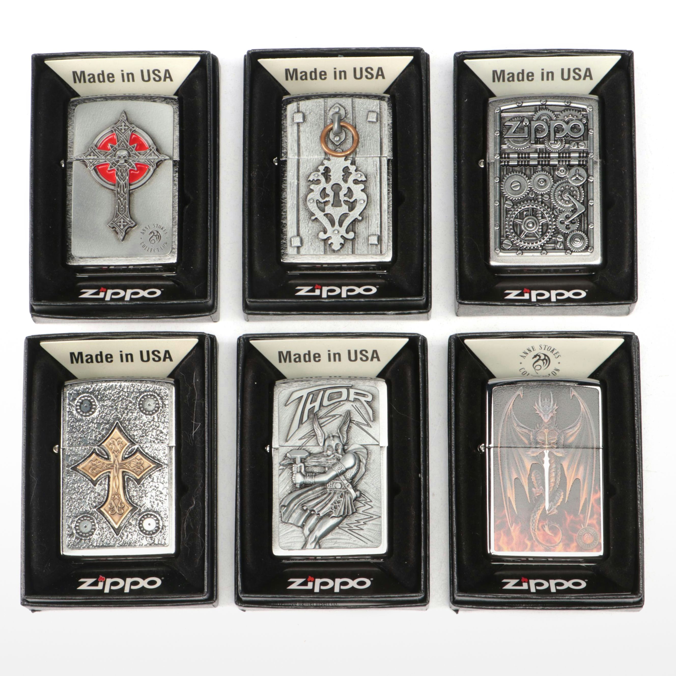 Zippo Gothic Cross, Door Knocker, Gear Wheels and More Windproof Lighters