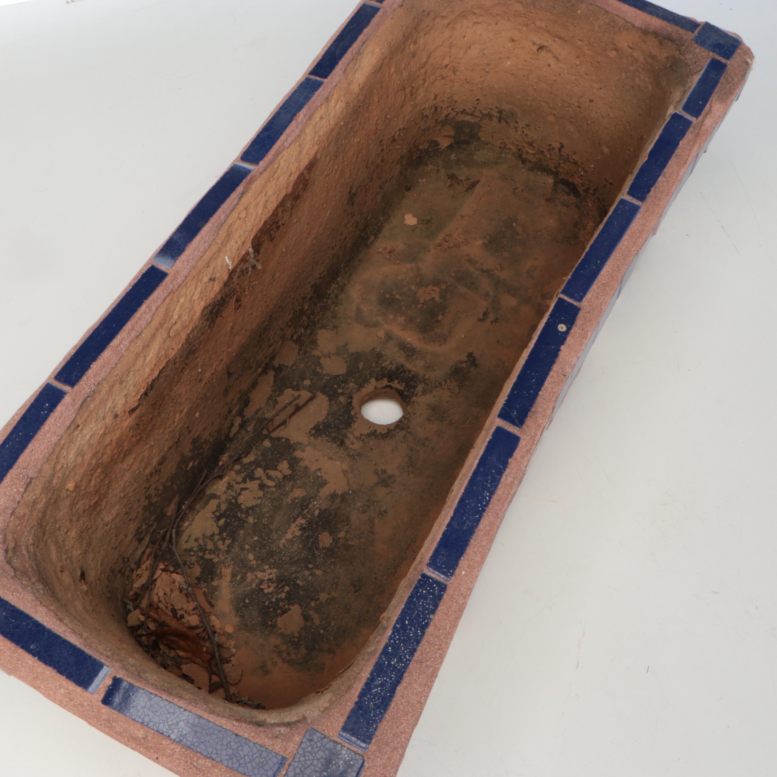 Tile Mosaic Decorated Terracotta Planter Box