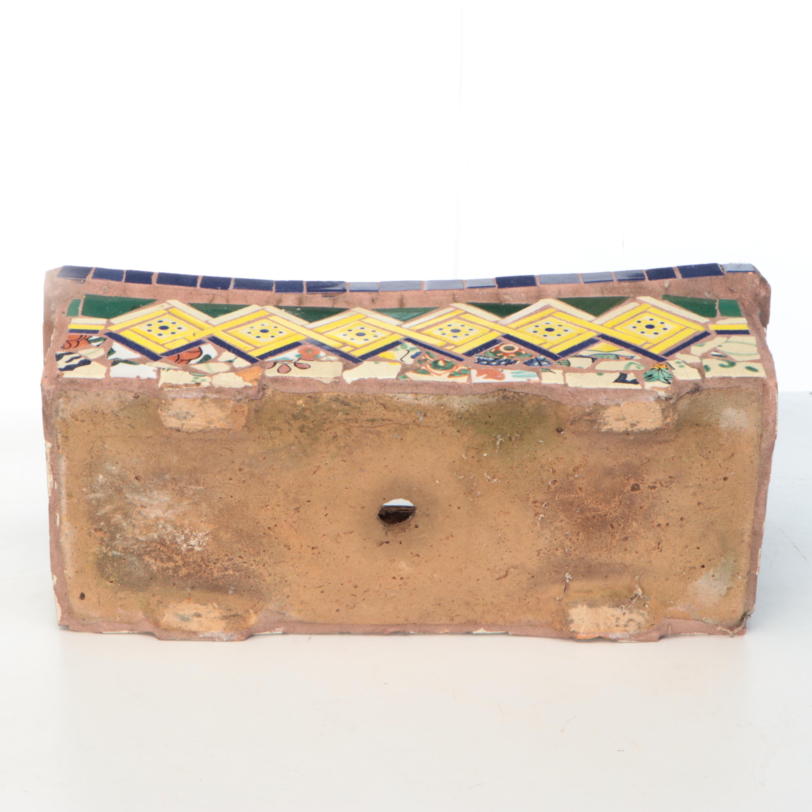 Tile Mosaic Decorated Terracotta Planter Box