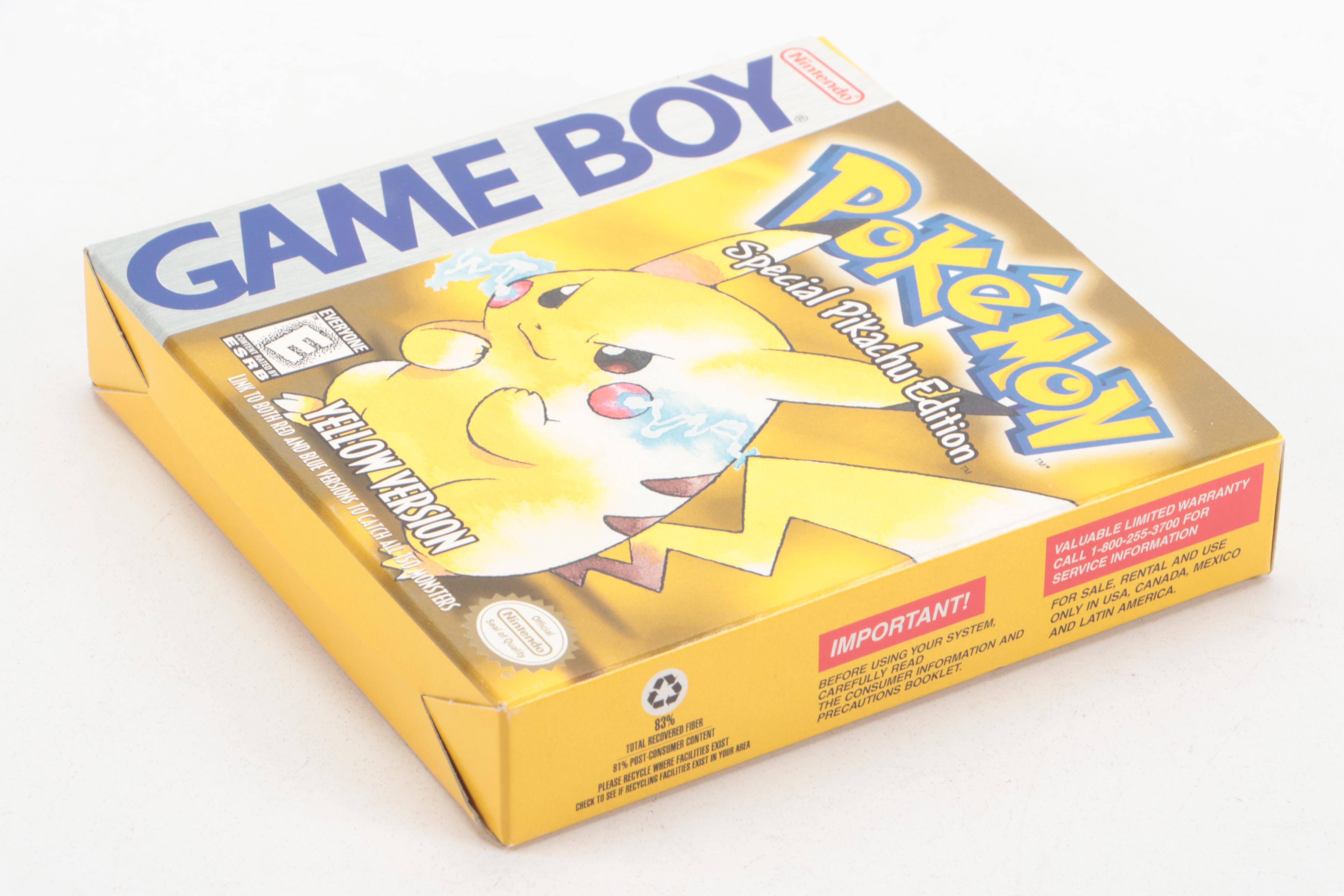 Pokémon Yellow Game Boy Video Game with Original Box and Manual