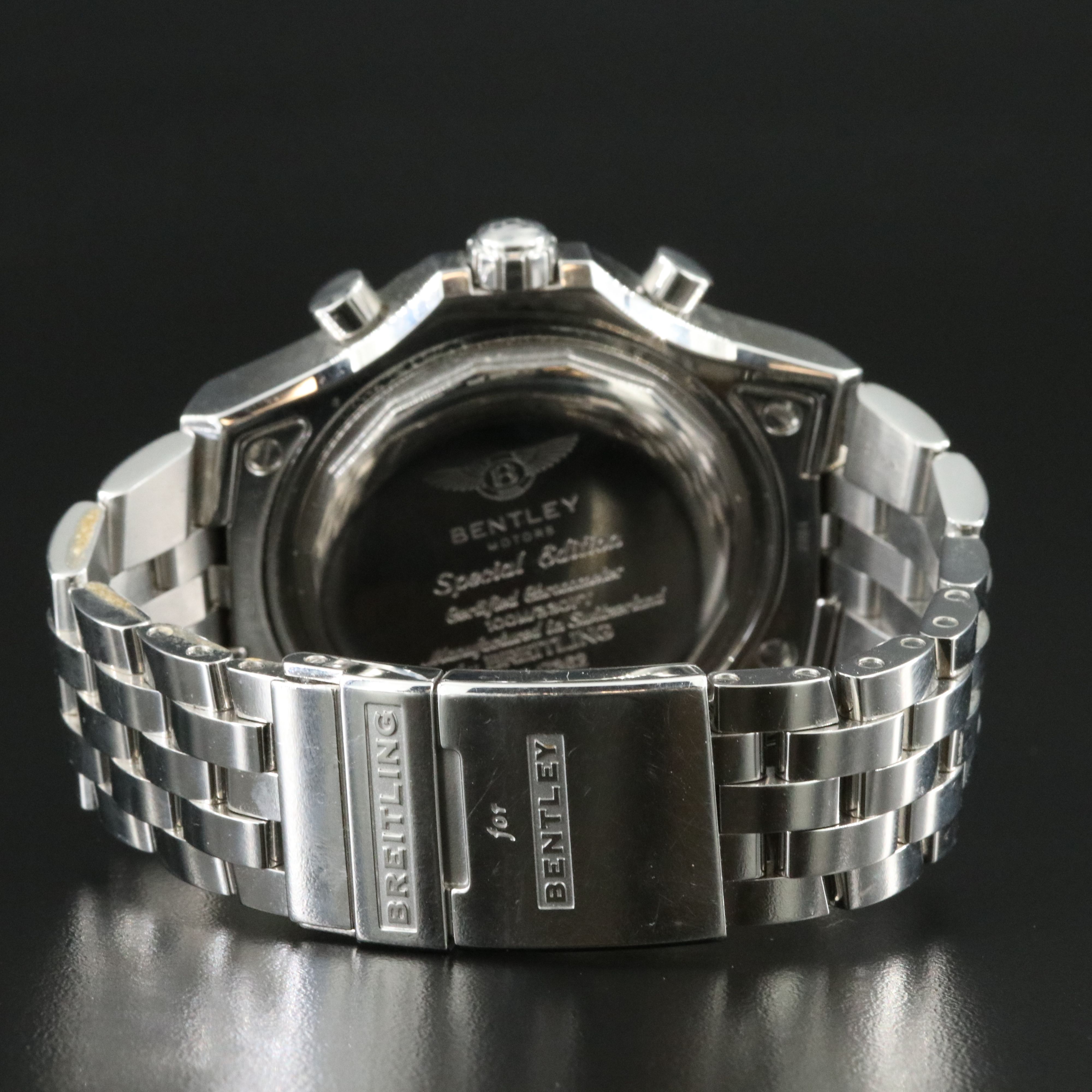 Breitling Bentley GMT Chronograph A47362 Black 49mm Steel Automatic Watch