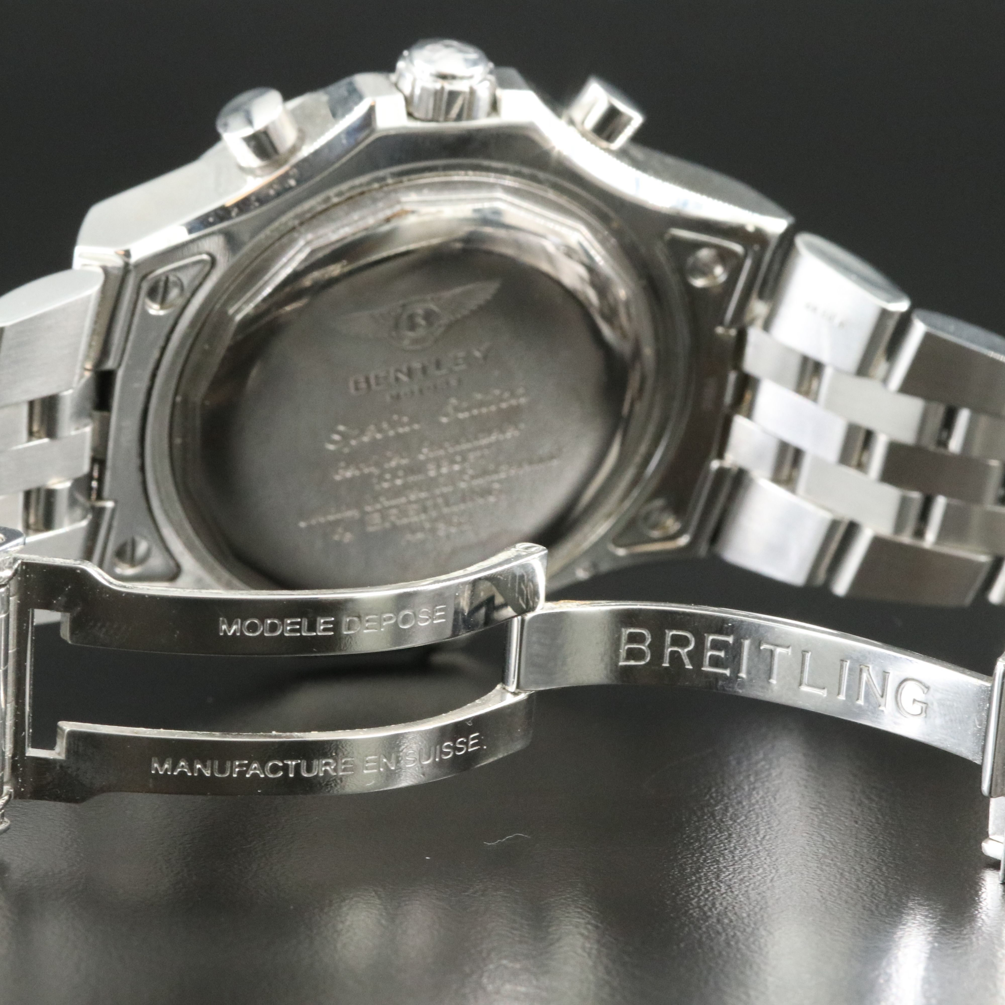 Breitling Bentley GMT Chronograph A47362 Black 49mm Steel Automatic Watch