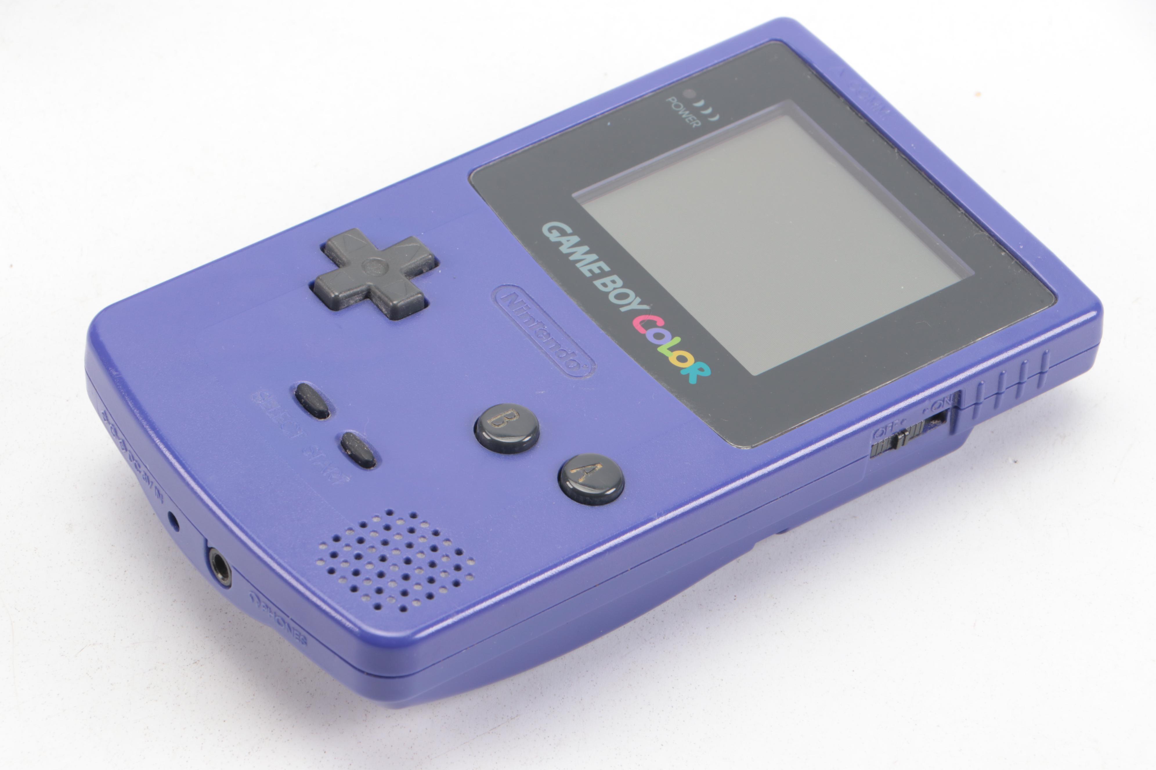 Game Boy Color Console with Video Games and Handy Boy