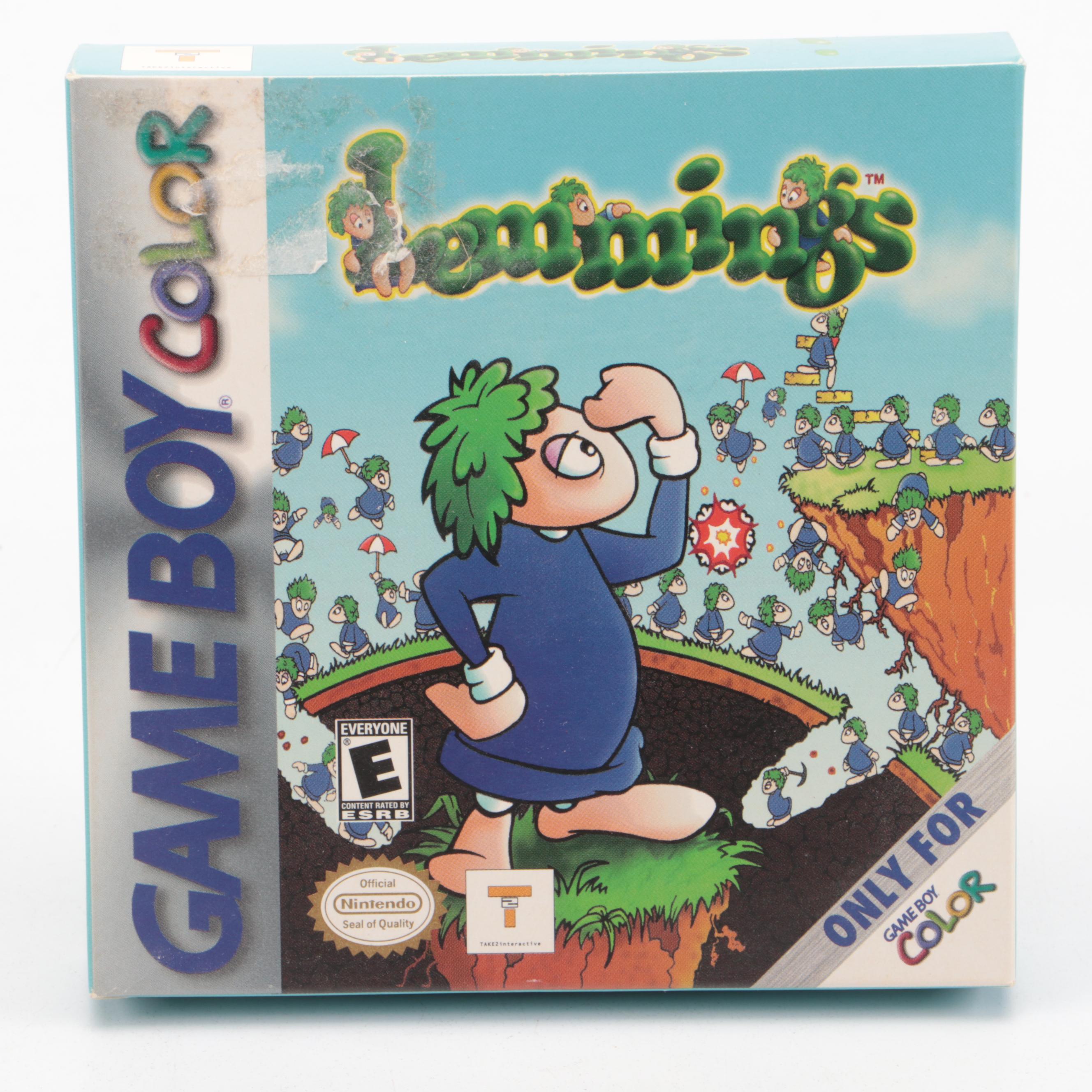 Game Boy Color Console with Video Games and Handy Boy