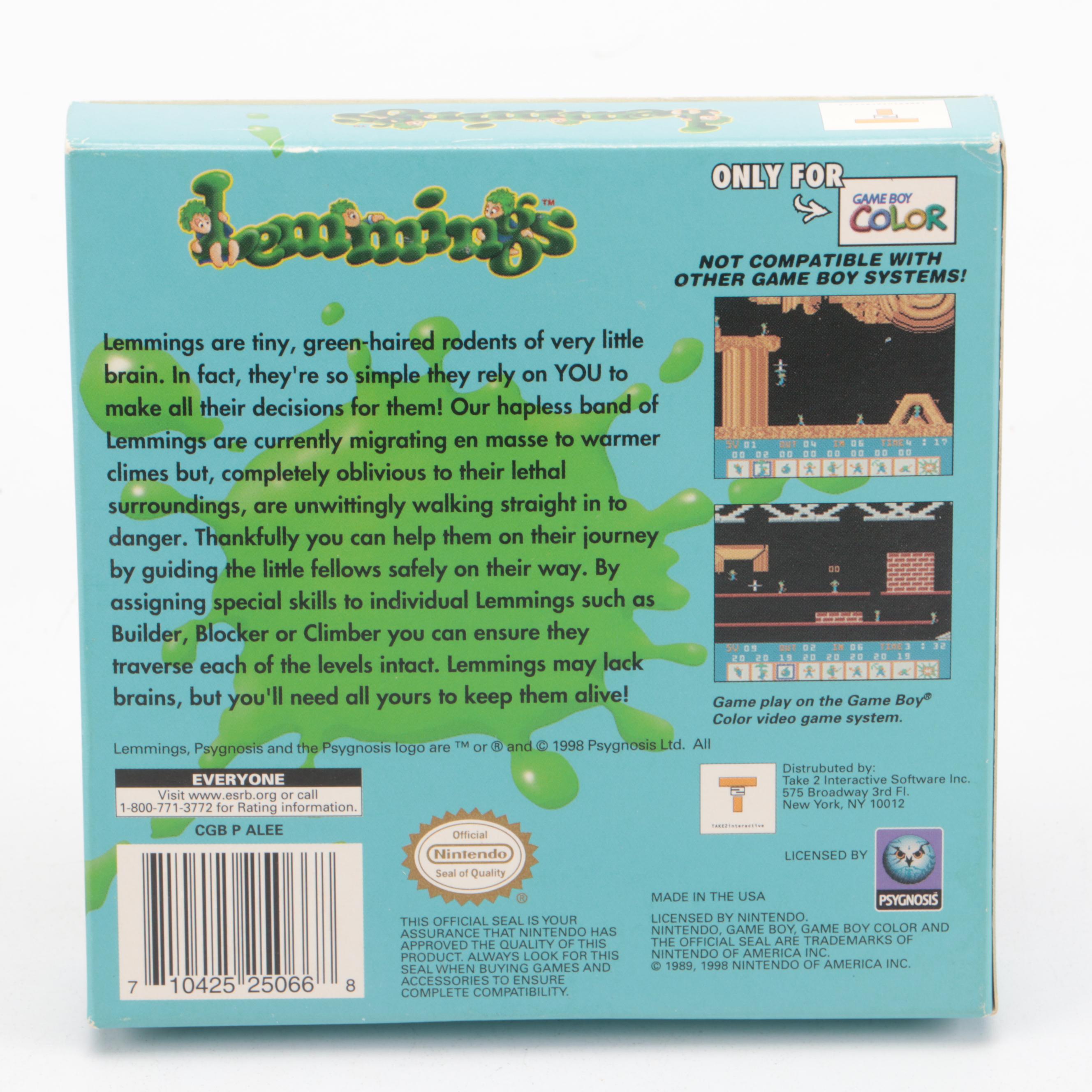 Game Boy Color Console with Video Games and Handy Boy