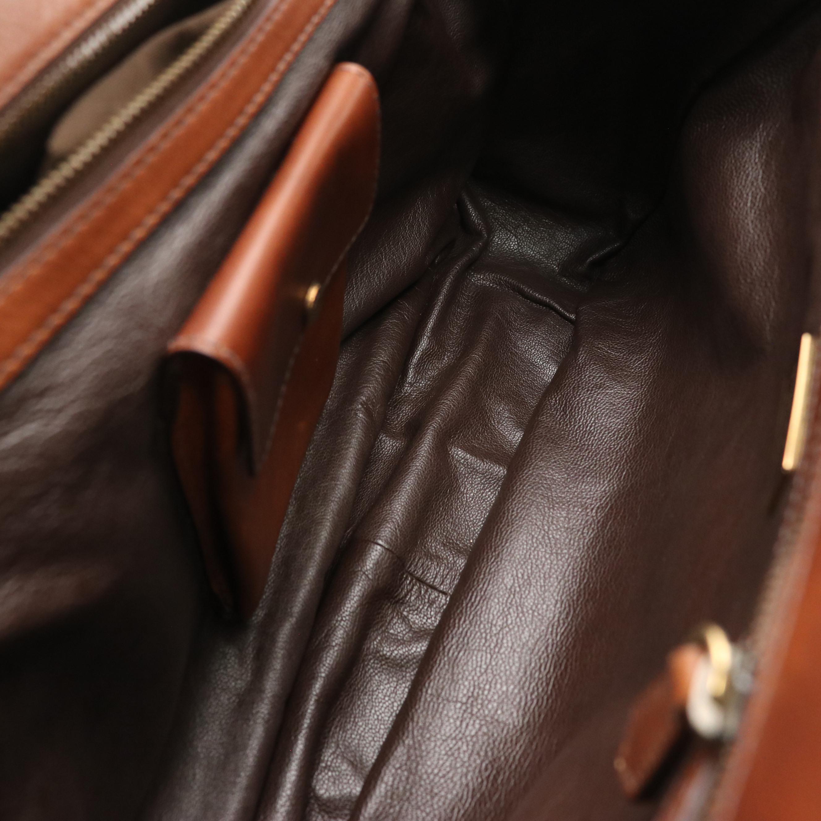 Prada Front Pocket Framed Shoulder Bag in Dark Brown Antik Calfskin Leather