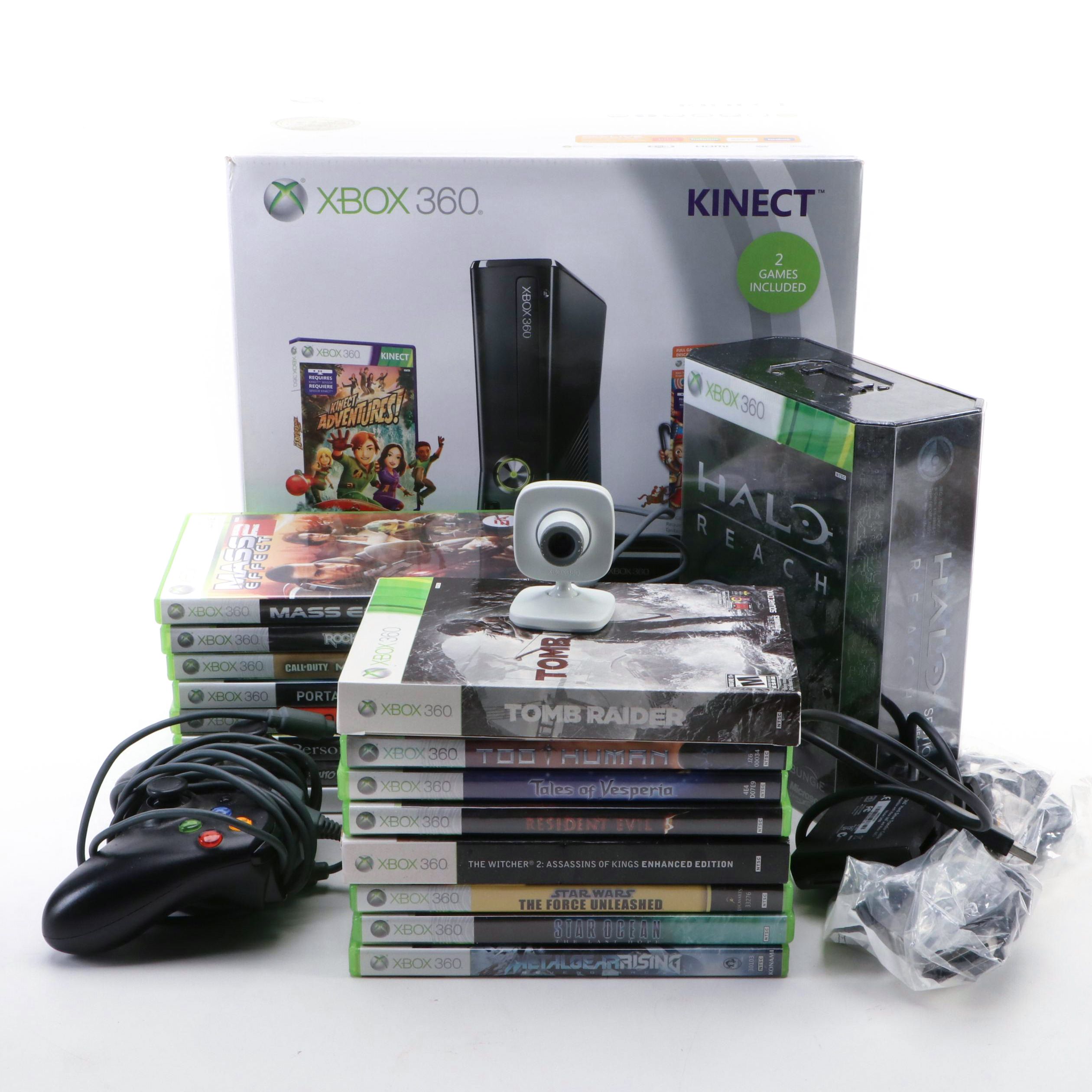 Microsoft Xbox 360 Kinect Bundle with Games and Accessories