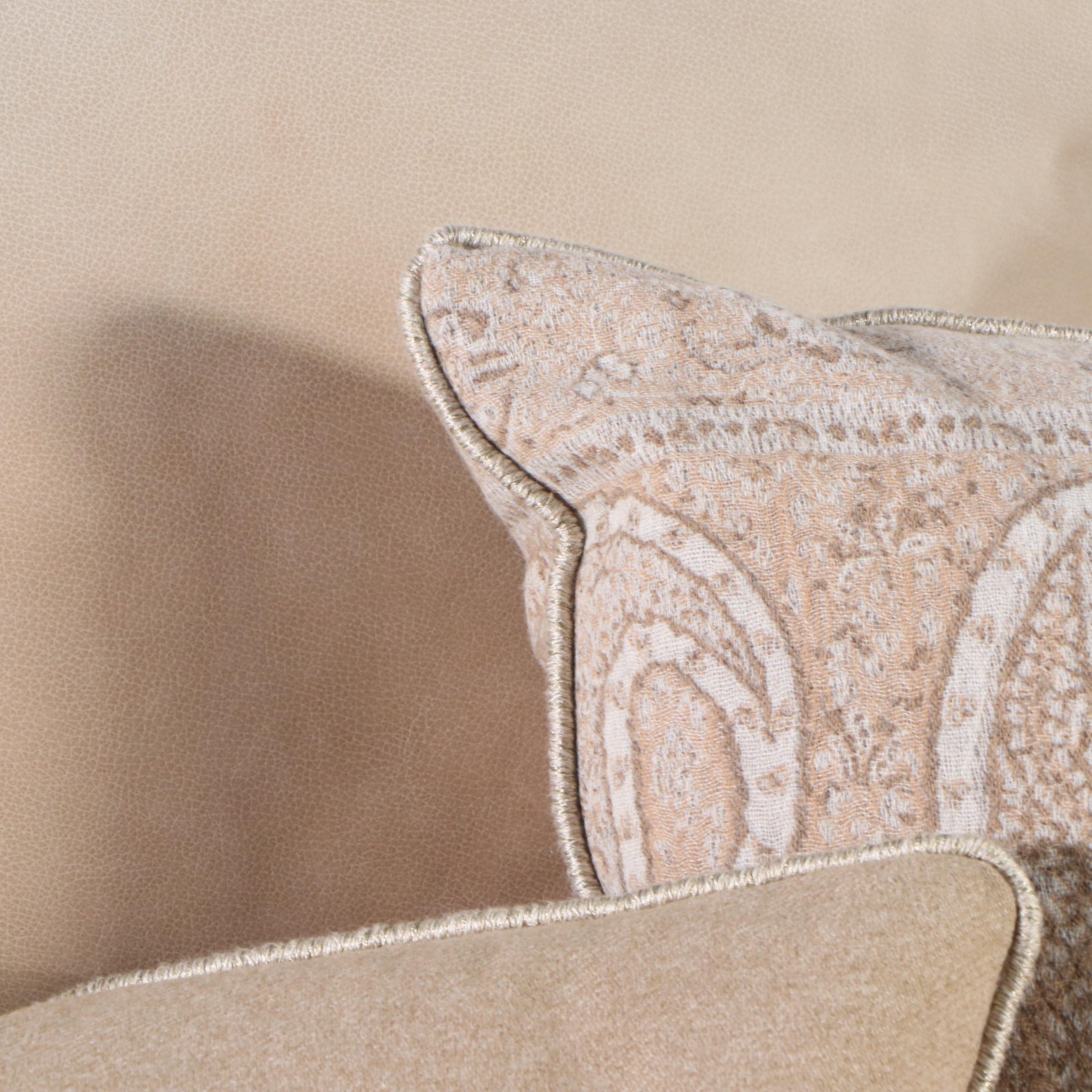 Marge Carson Louis XV Style Carved Silvered Wood Sofa with Accent Pillows