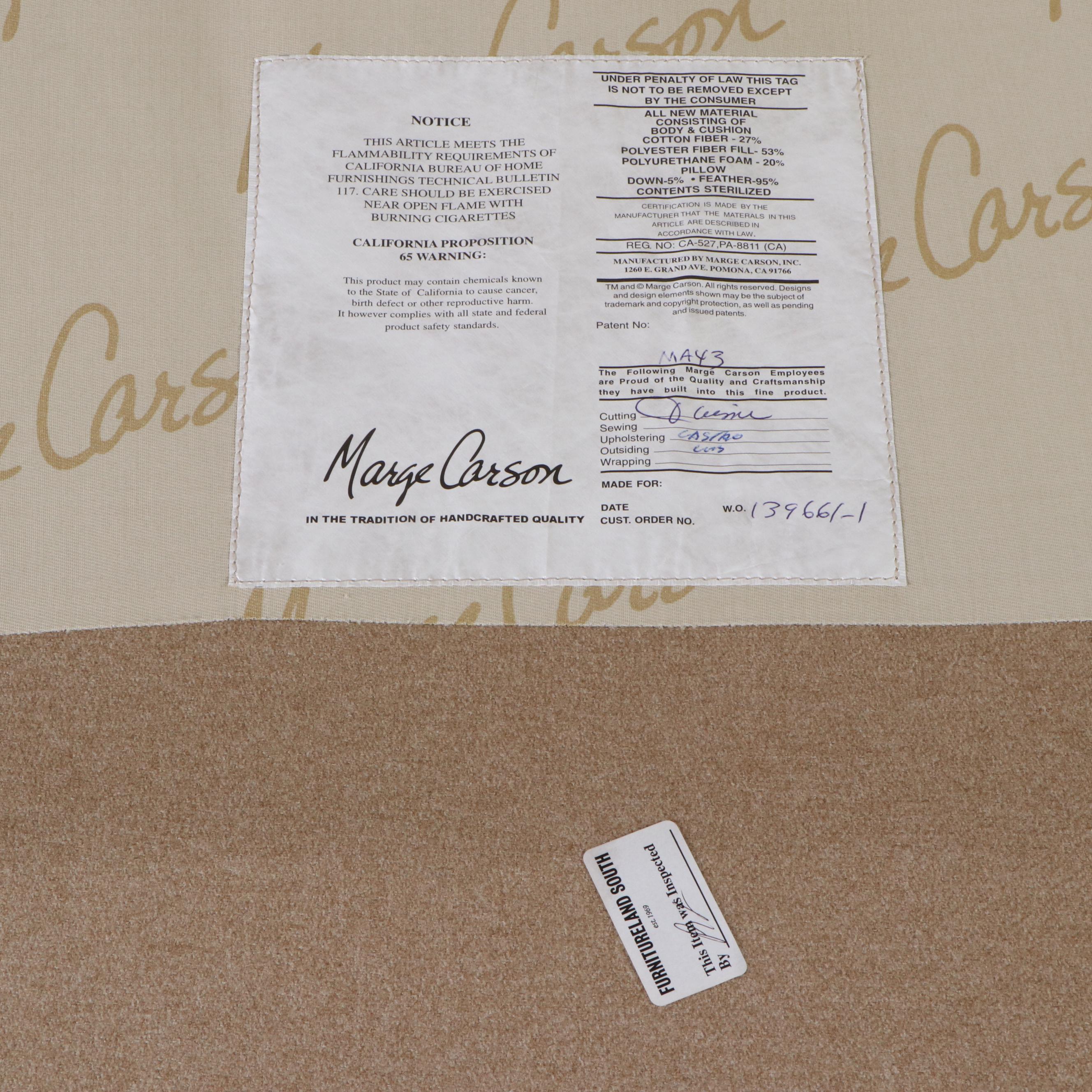 Marge Carson Louis XV Style Carved Silvered Wood Sofa with Accent Pillows