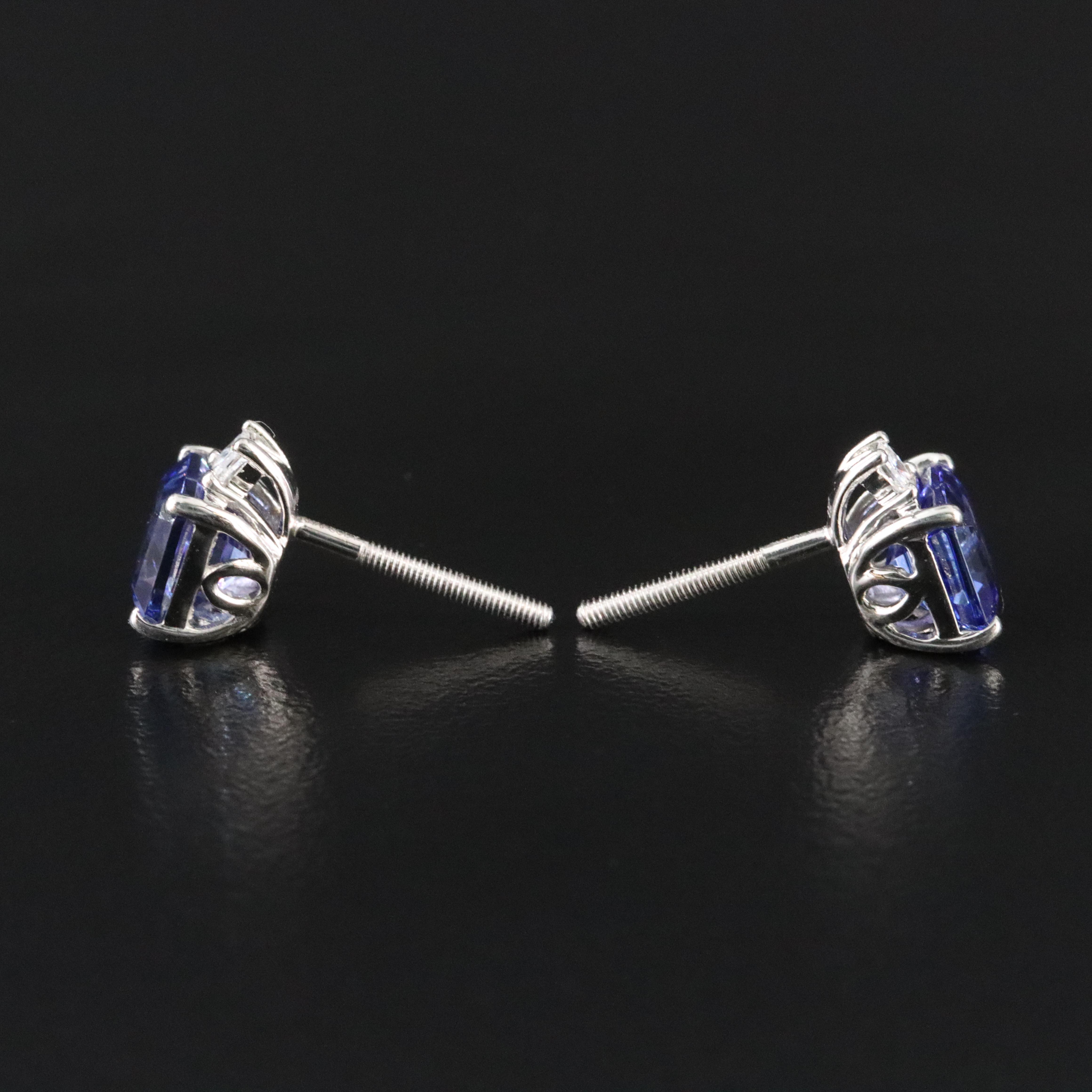Platinum Tanzanite and Diamond Earrings