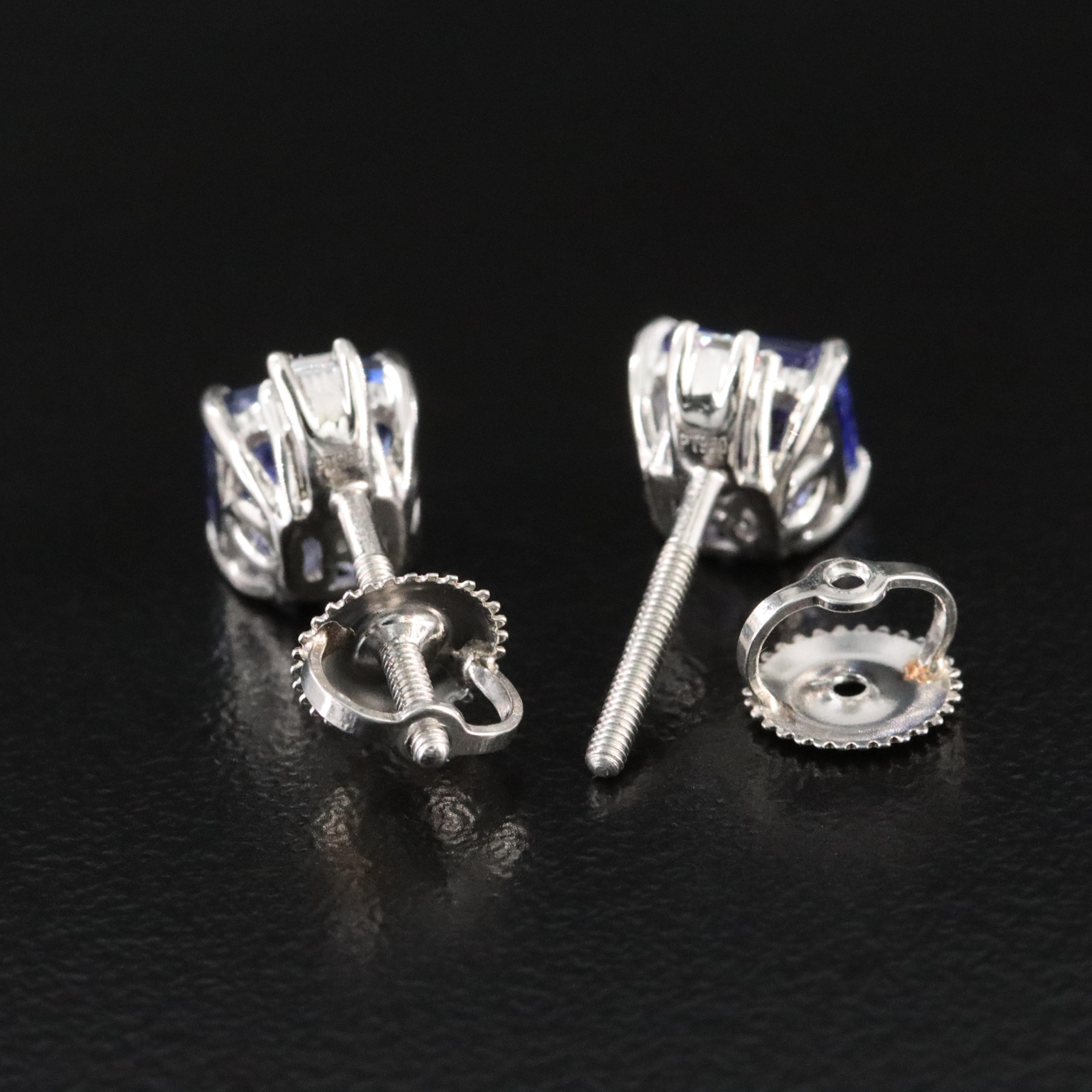Platinum Tanzanite and Diamond Earrings