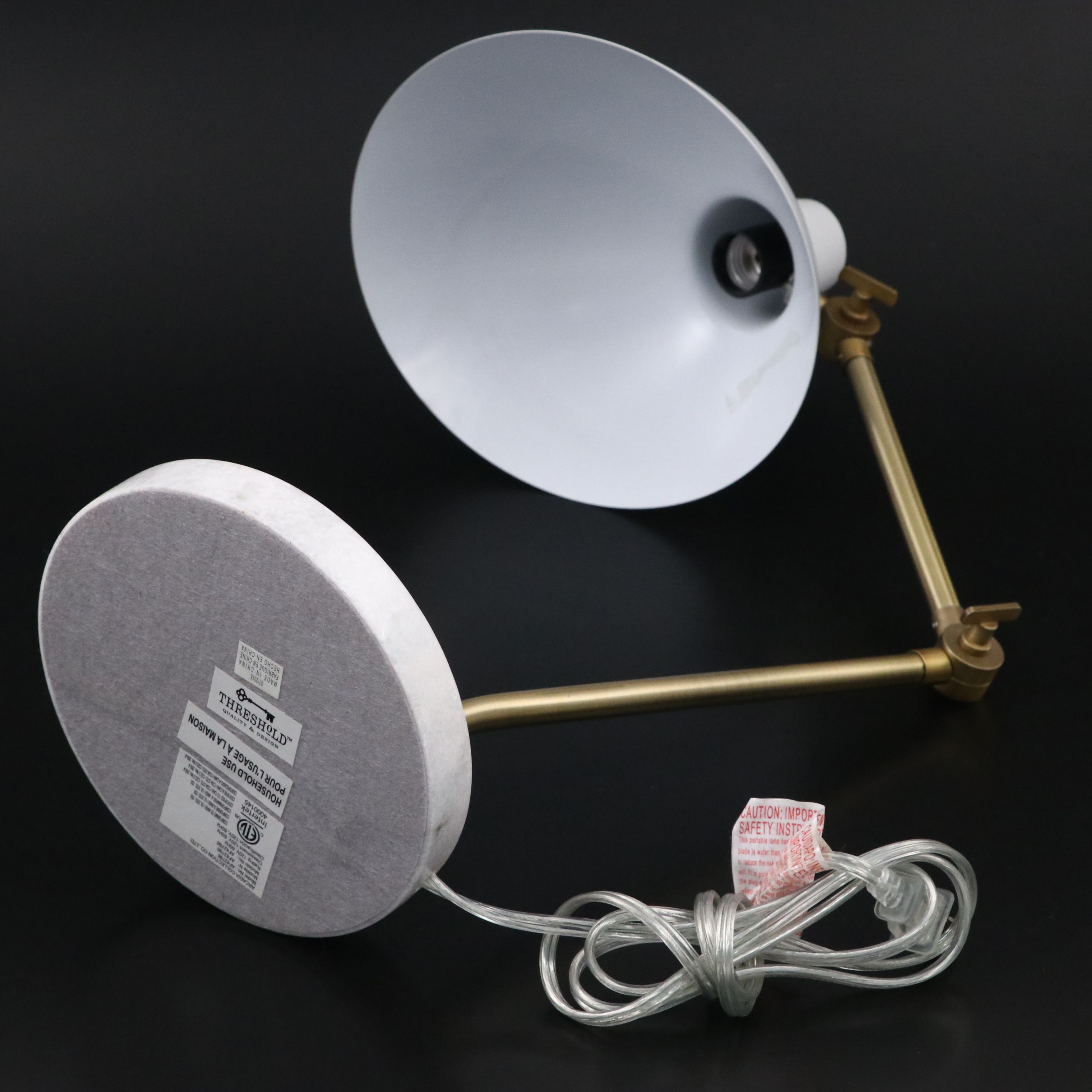 Threshold Metal and Brass Adjustable Desk Lamp