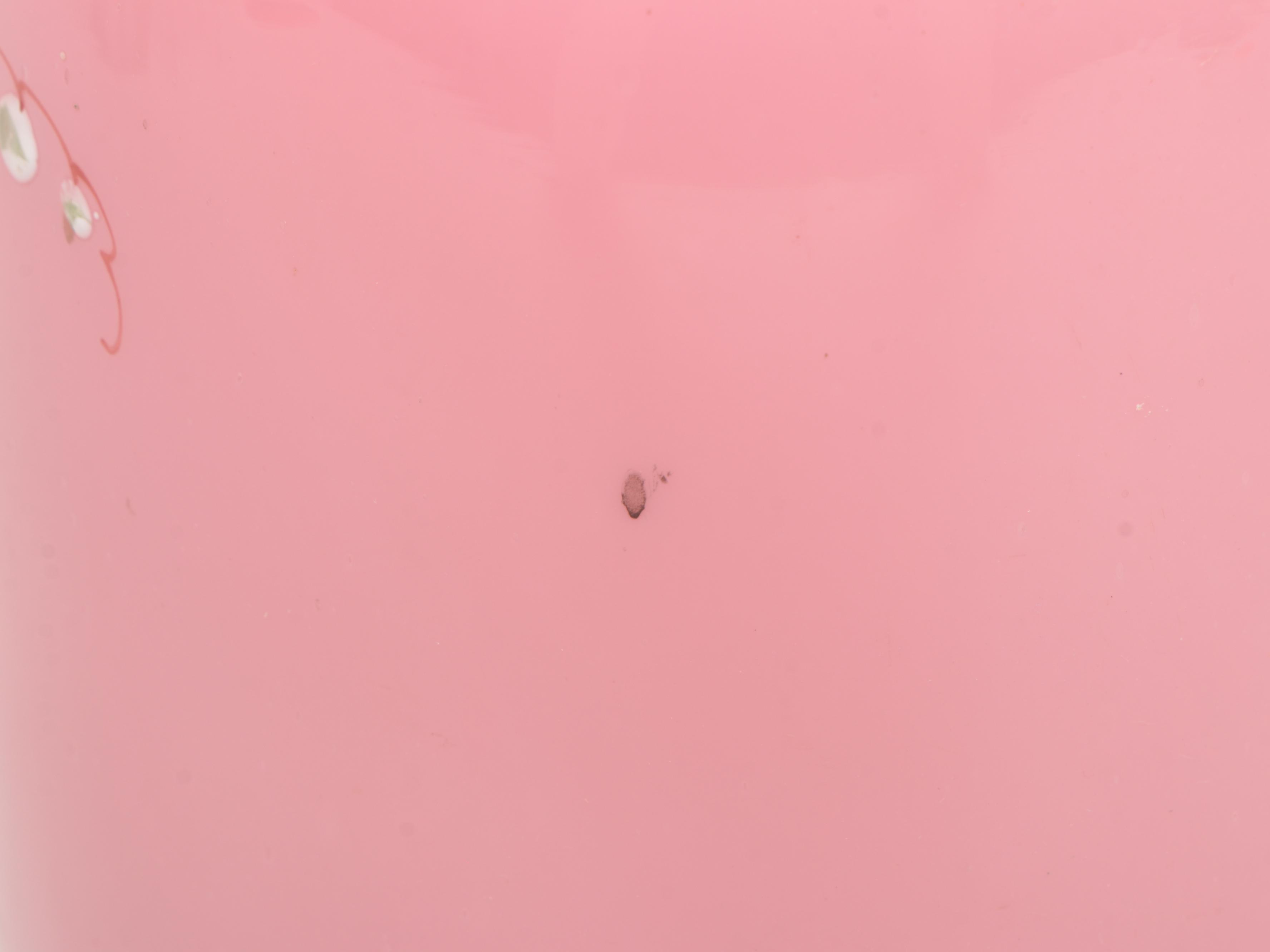 Victorian Hand-Painted Floral Bristol Glass Vases, Late 19th/Early 20th Century