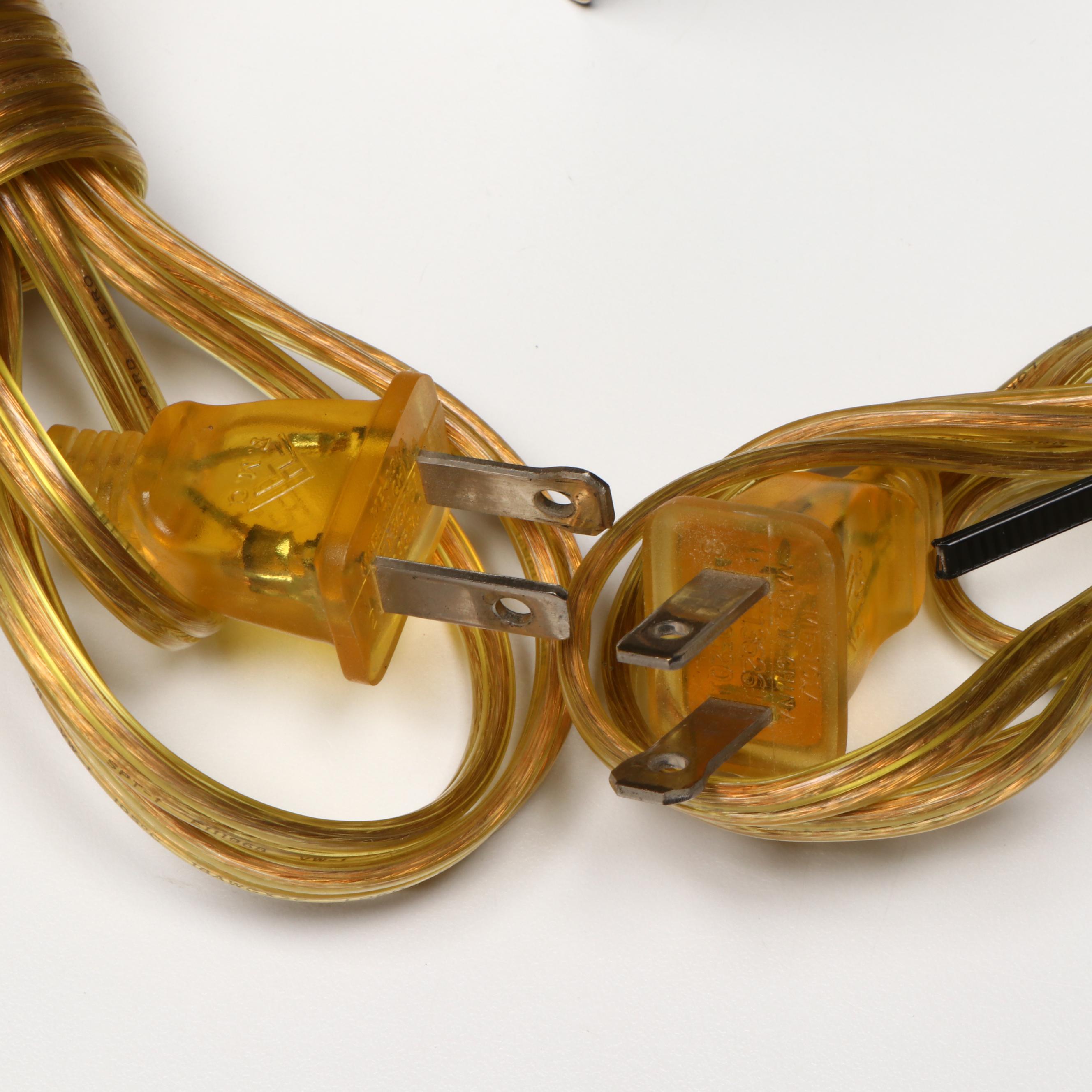 Hand-Painted Porcelain Neoclassical Amphora Table Lamps with Fabric Shades