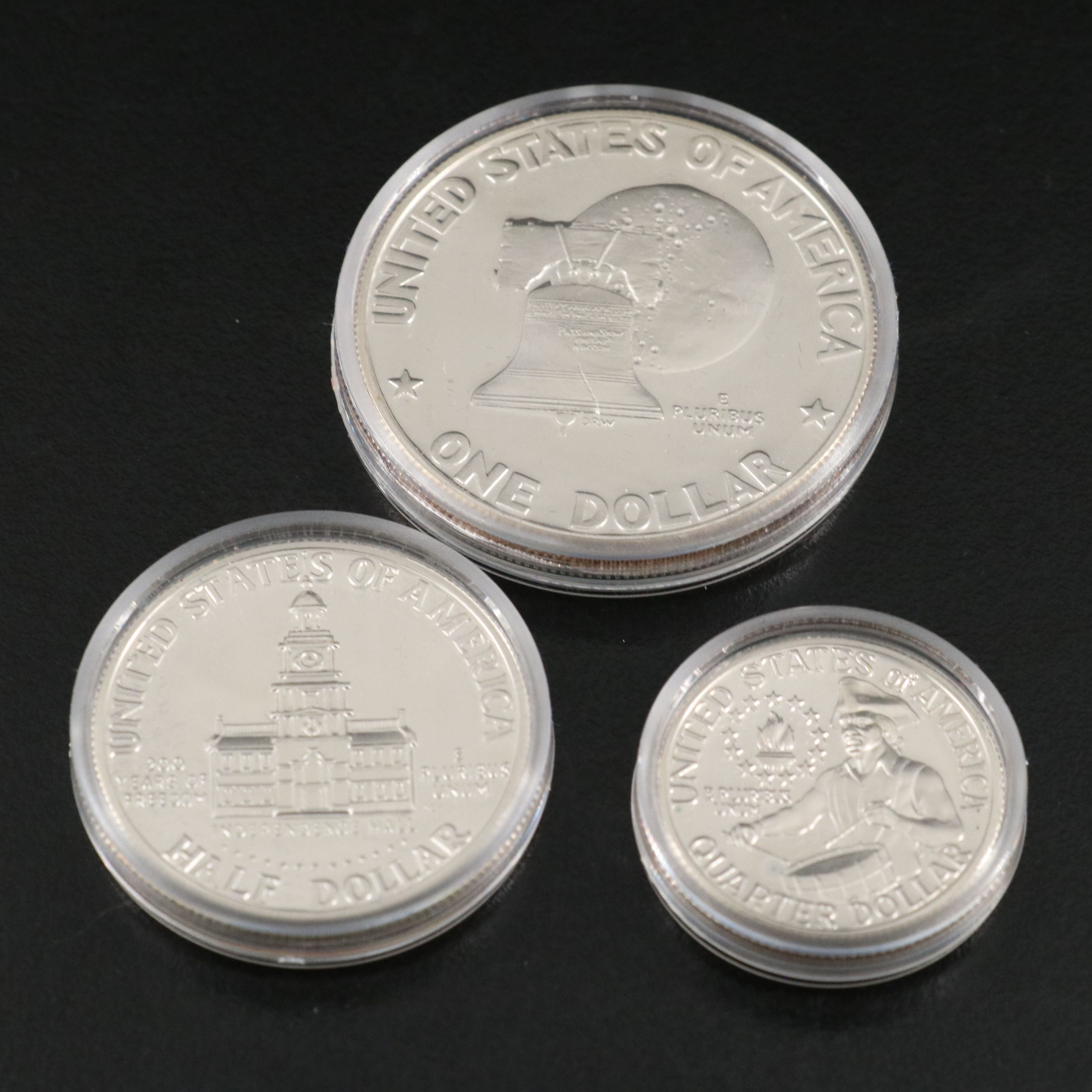 Twelve U.S. Bicentennial 3-Coin Silver Sets, Proof and Uncirculated