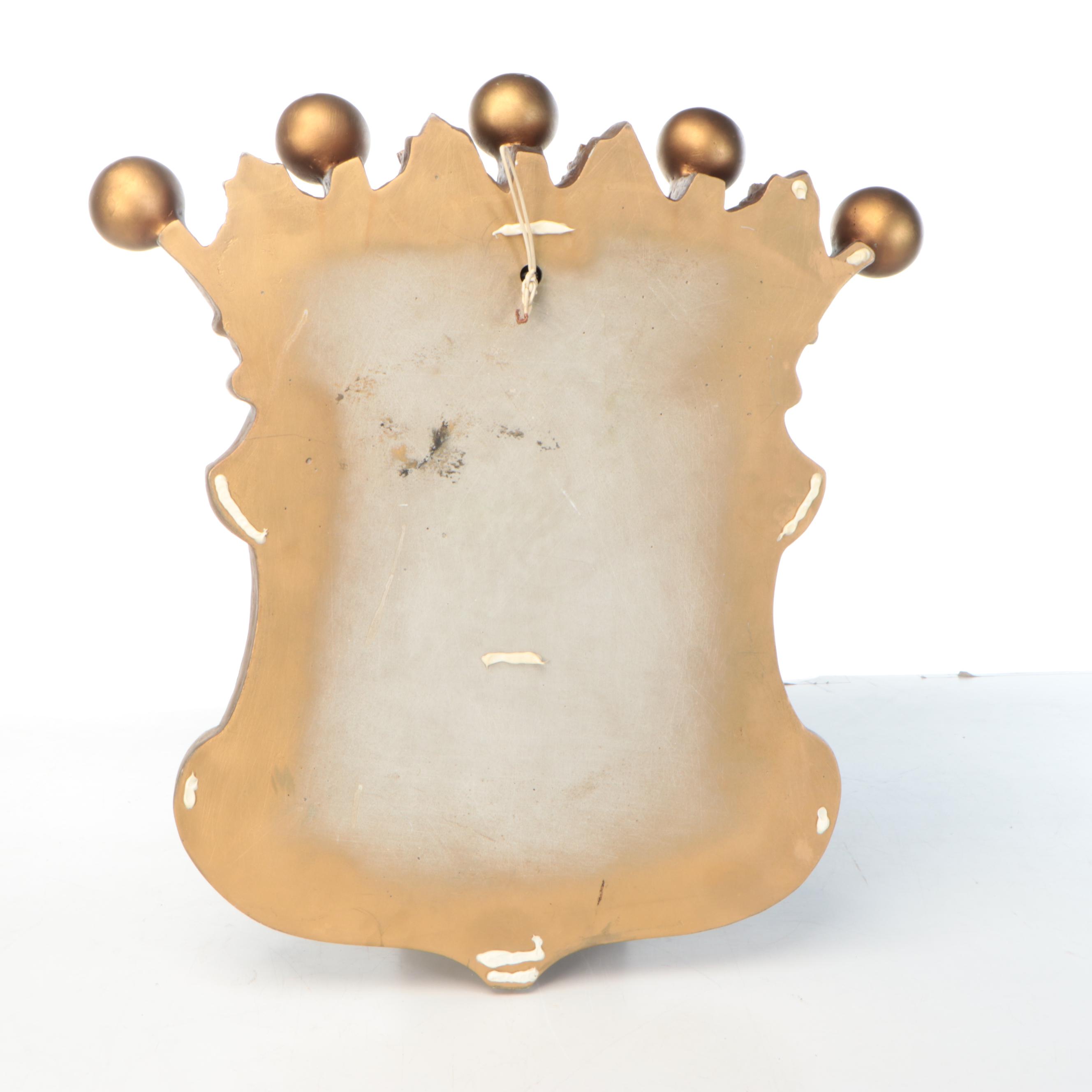 Heraldic Rampant Lion with Crown Coat of Arms Wall Hanging, 21st Century