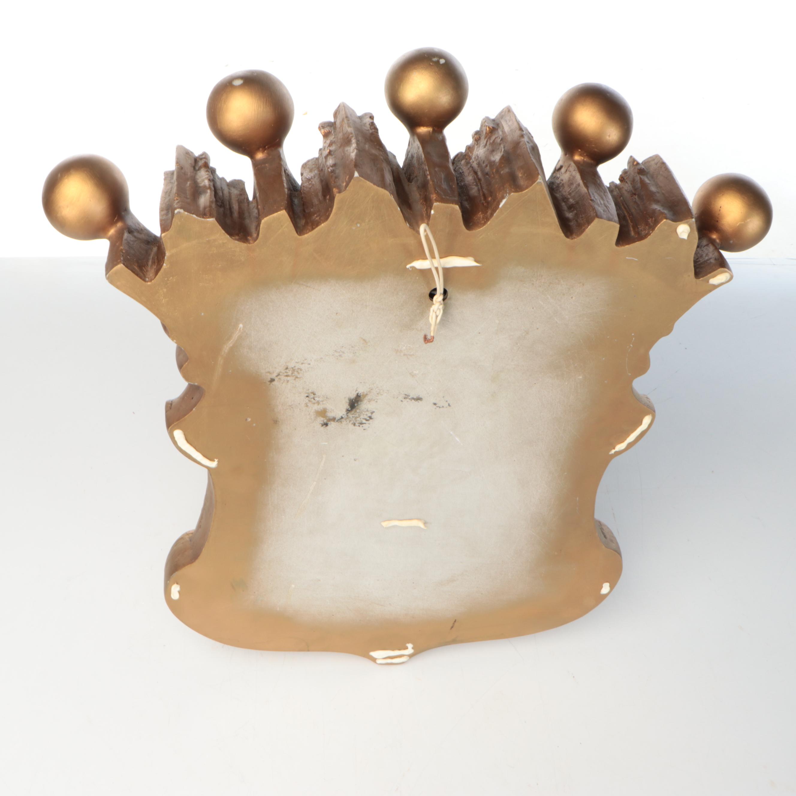 Heraldic Rampant Lion with Crown Coat of Arms Wall Hanging, 21st Century