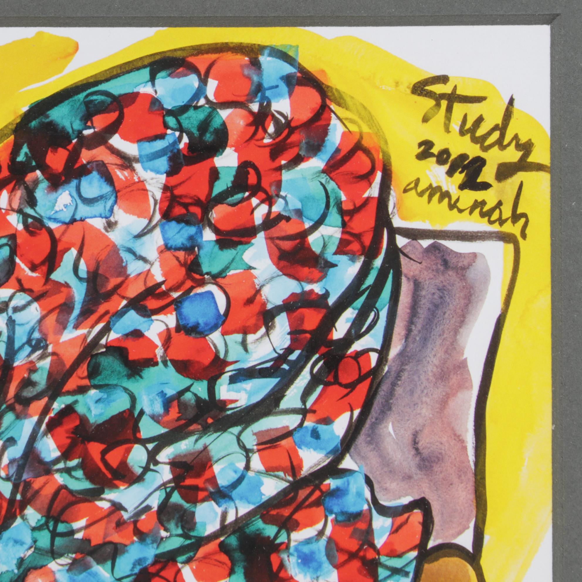 Giclée after Aminah Robinson "Praying Homeless Woman Outside the Vatican" 2012