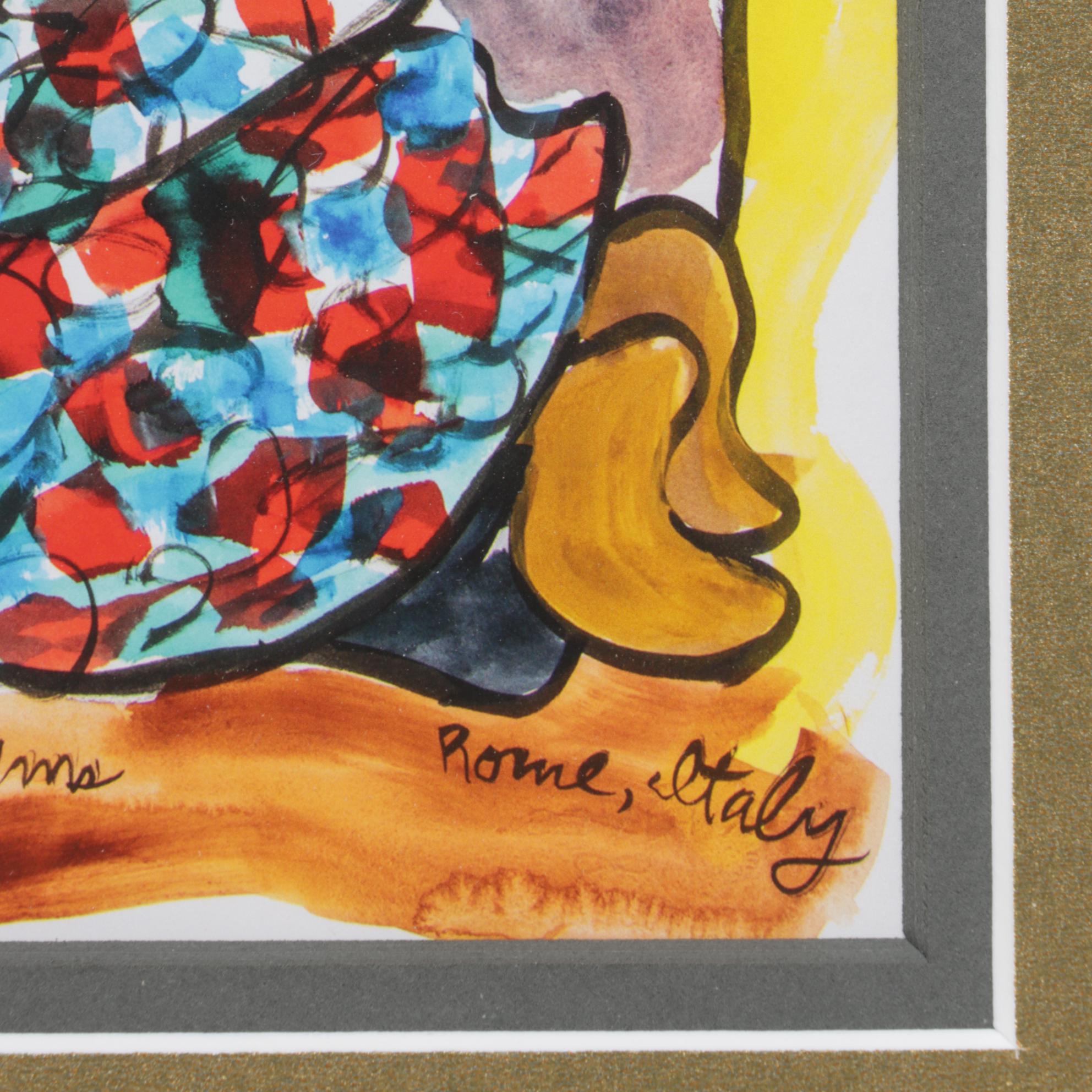 Giclée after Aminah Robinson "Praying Homeless Woman Outside the Vatican" 2012