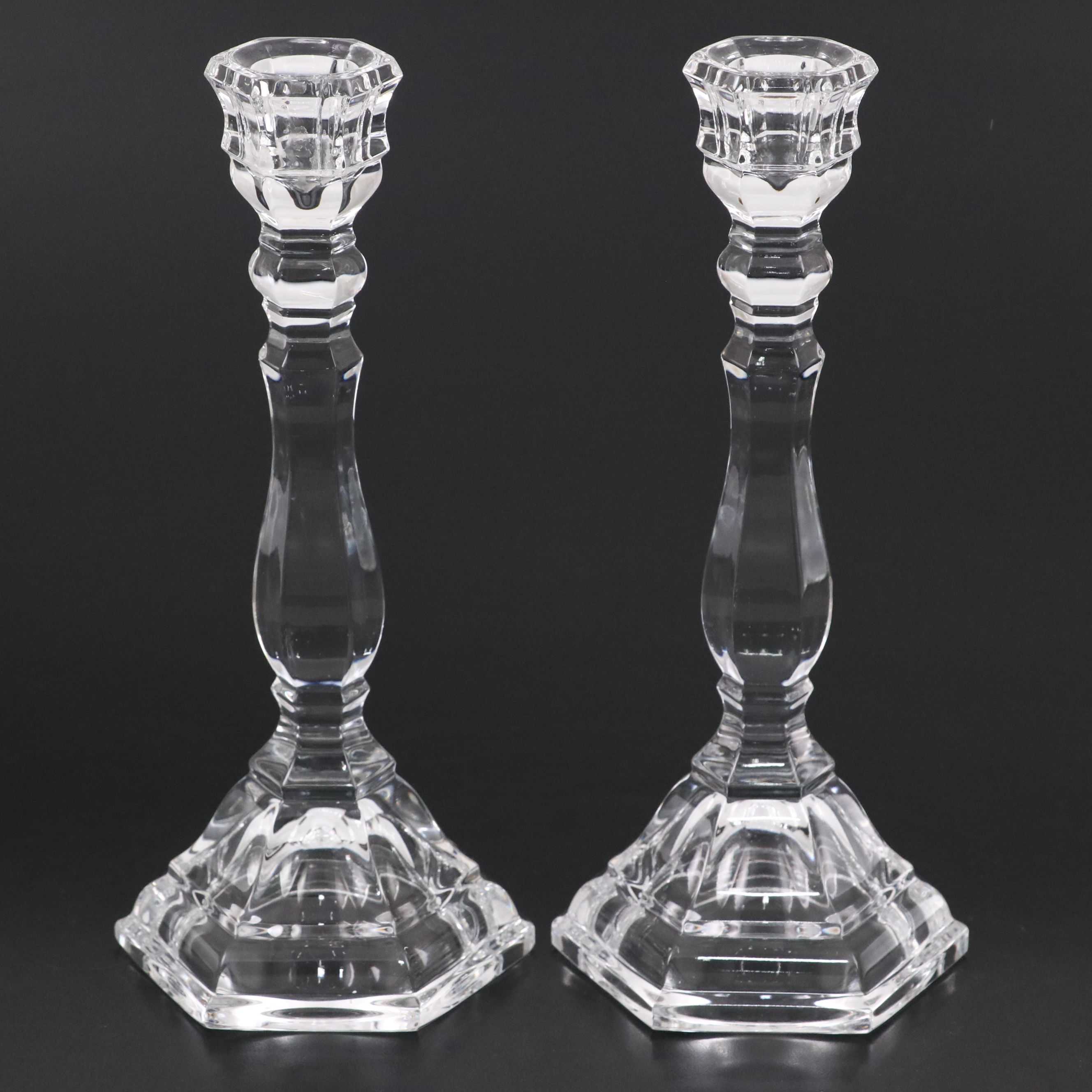Pair of Tiffany & Co. "Hampton" Crystal Candlesticks