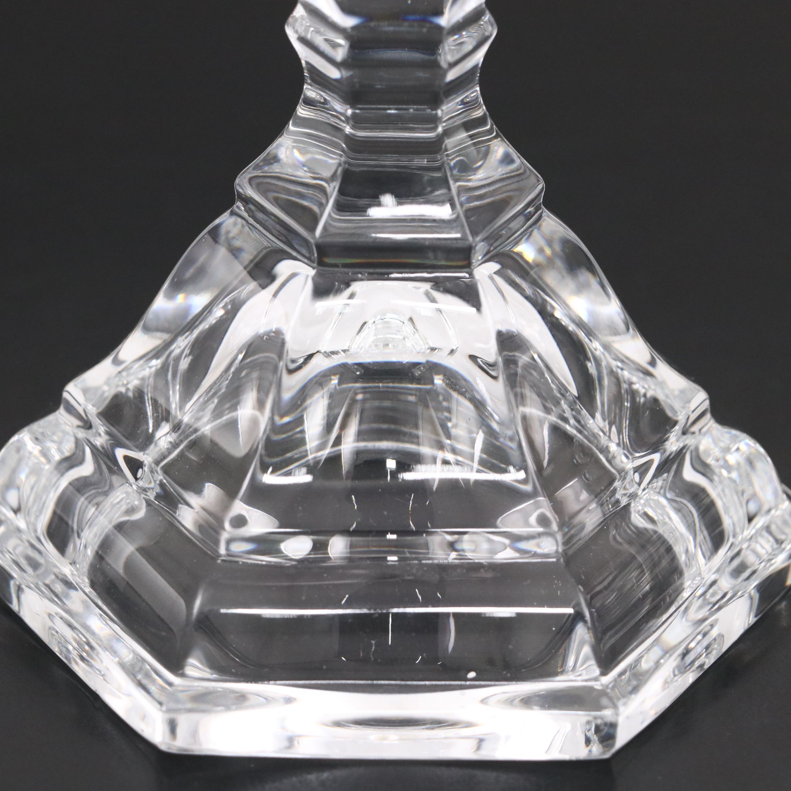 Pair of Tiffany & Co. "Hampton" Crystal Candlesticks