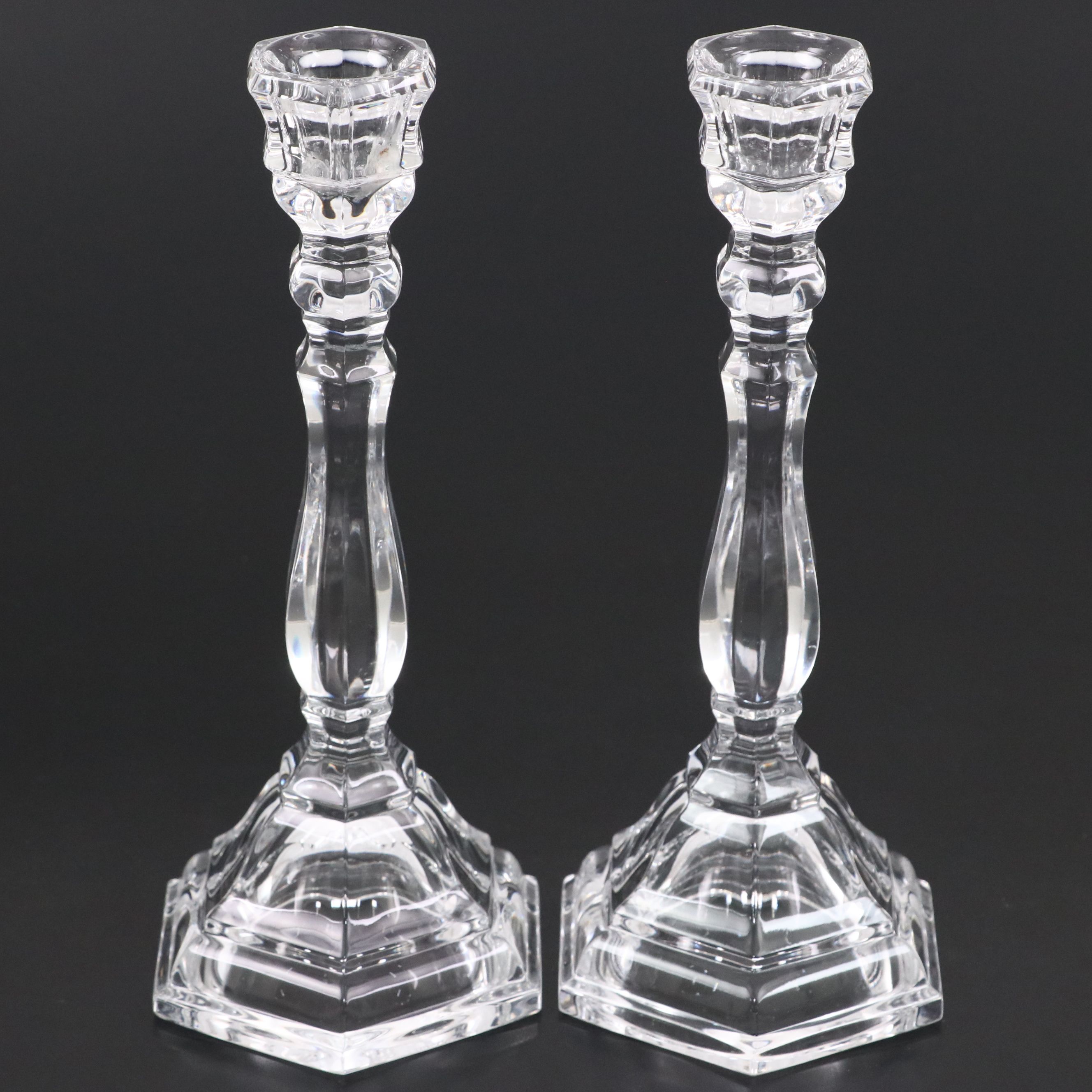 Pair of Tiffany & Co. "Hampton" Crystal Candlesticks
