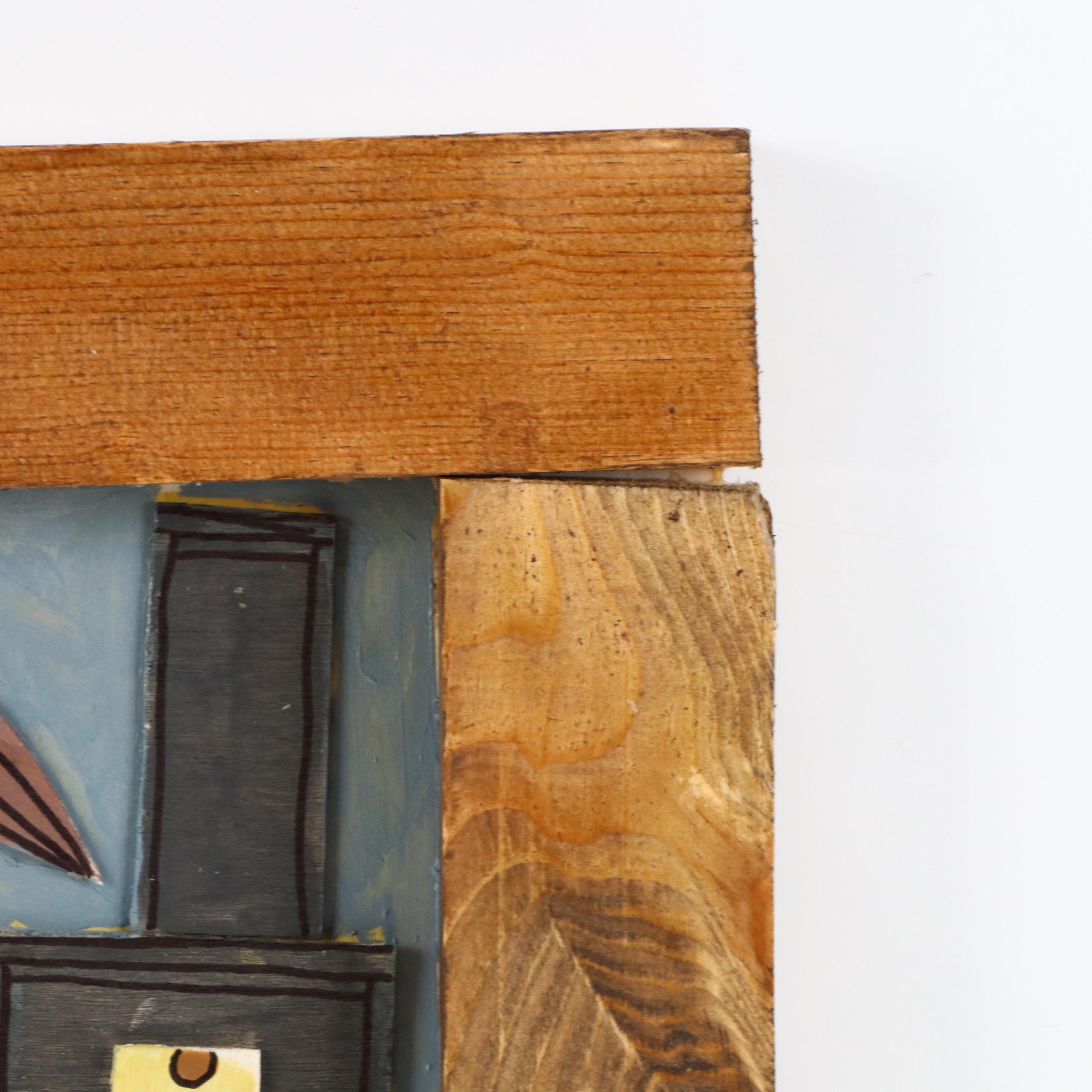 Aaron Wooten Stylized Dimensional Surrealist Acrylic Painting "Anxiety," 2025