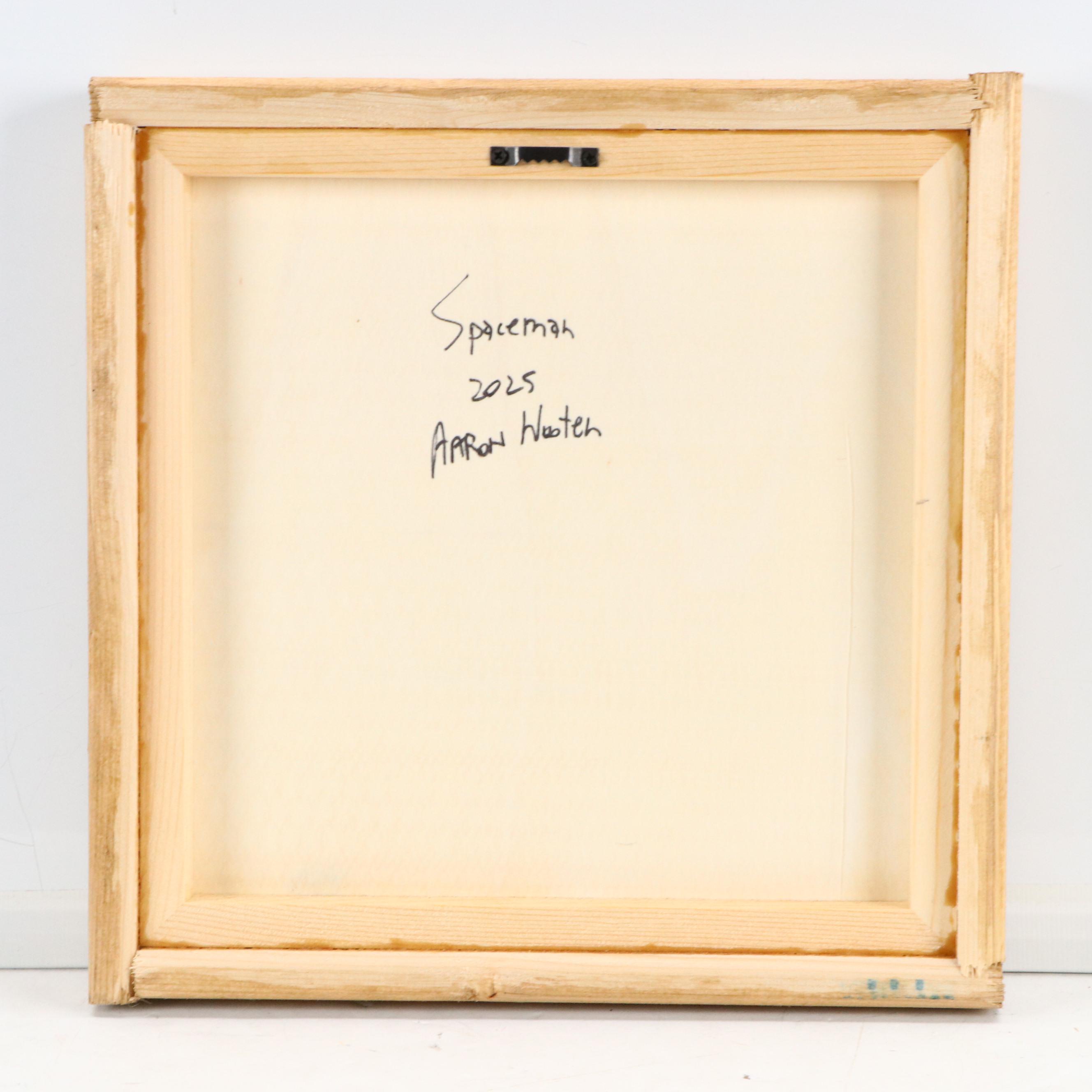 Aaron Wooten Stylized Dimensional Acrylic Painting "Spaceman," 2025