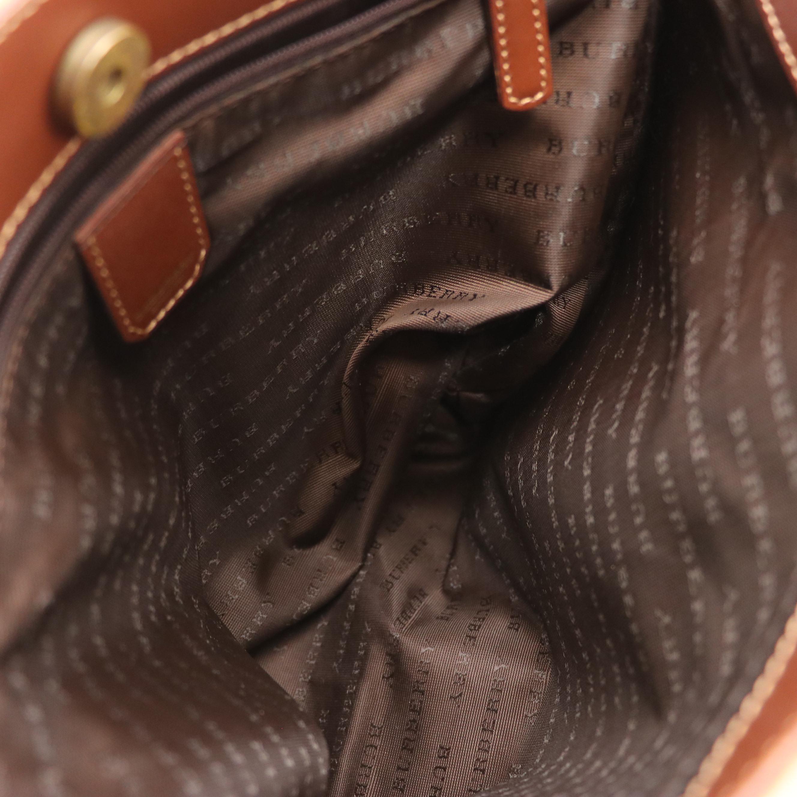 Burberry Tote in Haymarket Check Canvas and Leather Trim