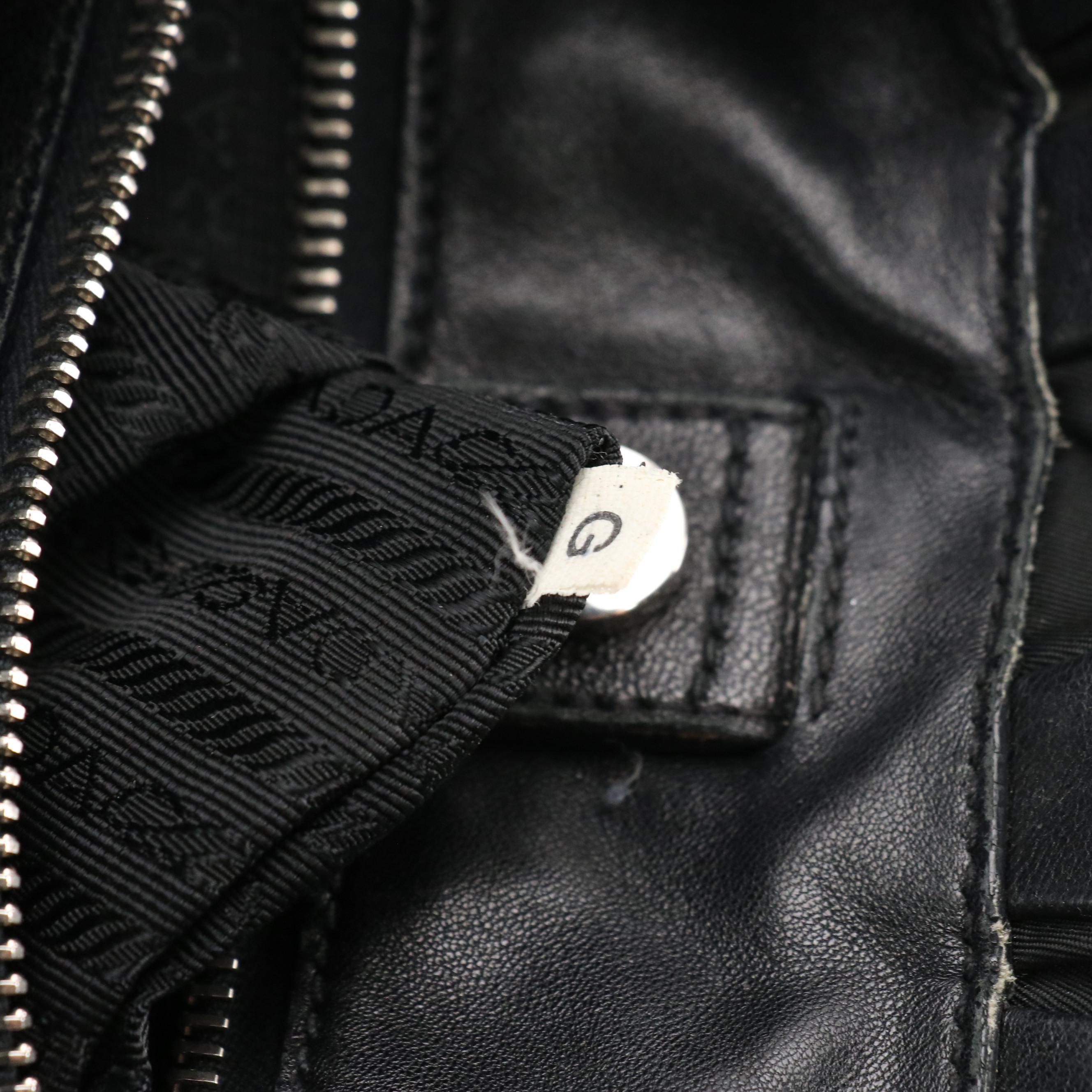 Prada Hobo Shoulder Bag in Black Waved Lambskin Leather and Tessuto Nylon