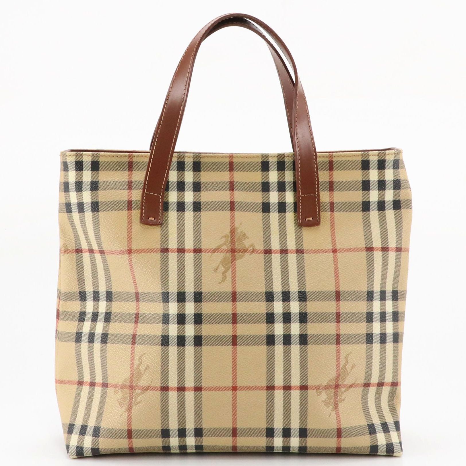Burberry Tote in Haymarket Check Canvas and Leather Trim