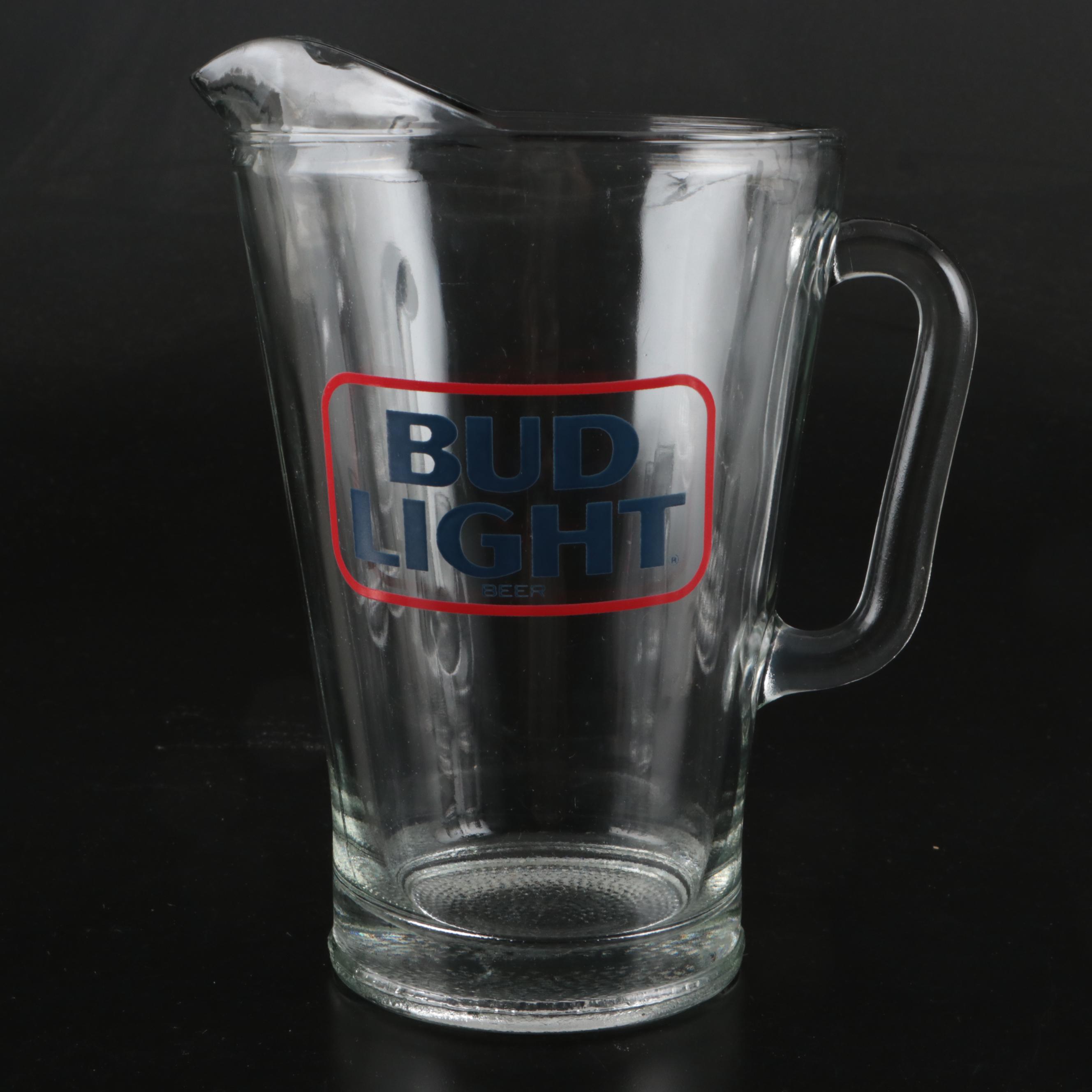 Bud Light Glass Pitcher and Mugs