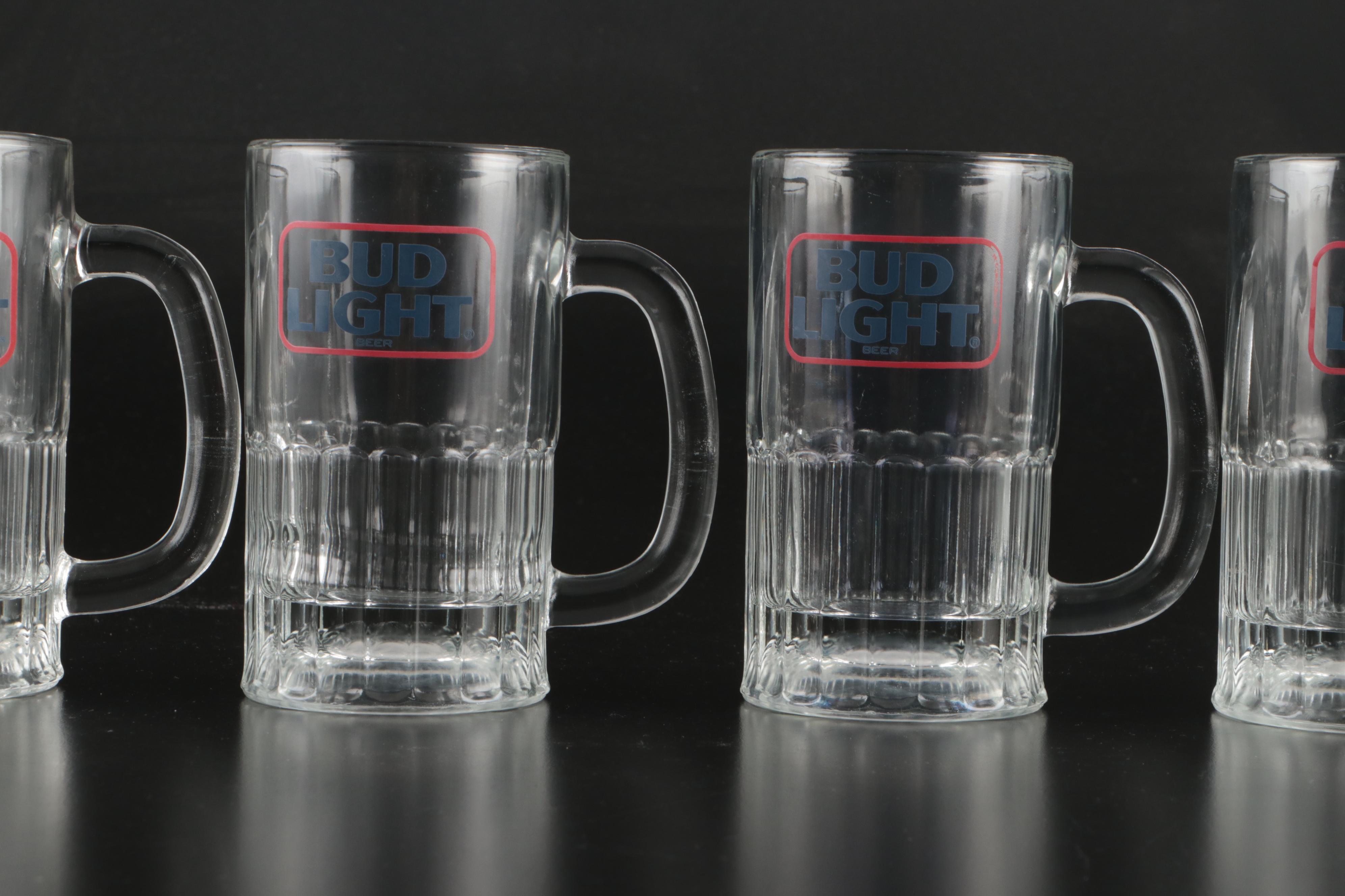 Bud Light Glass Pitcher and Mugs