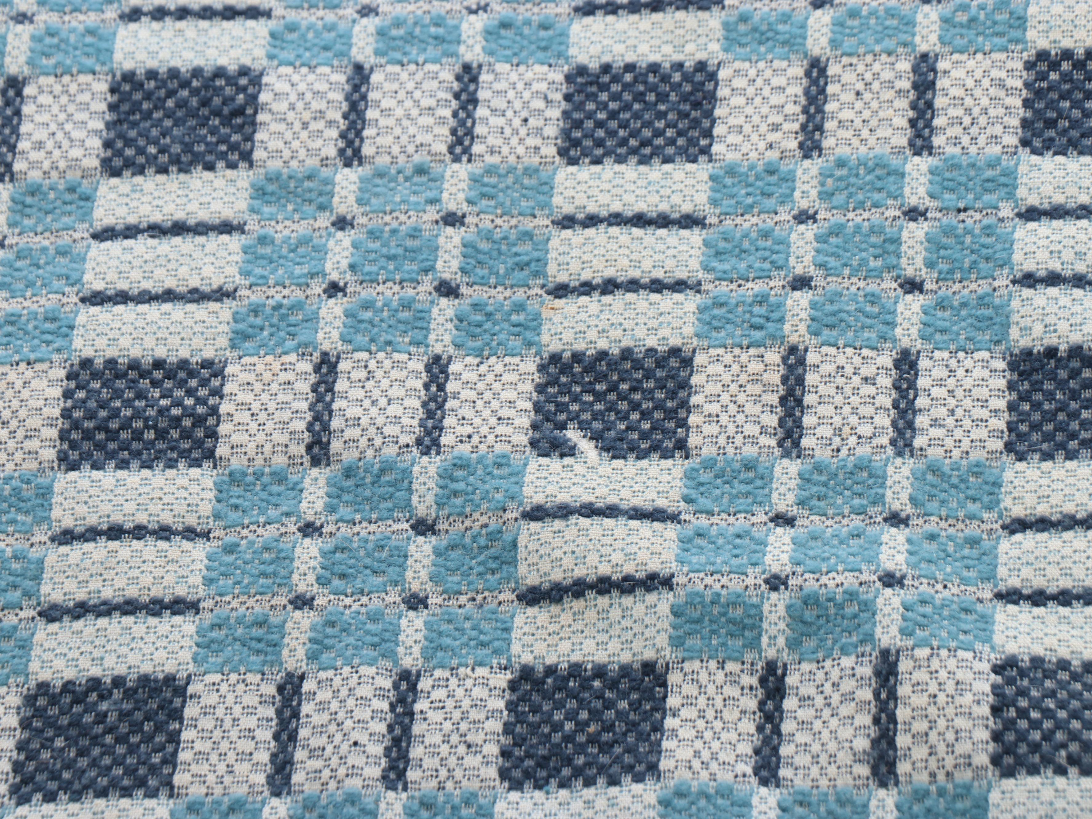 American Vintage Jacquard Woven Coverlet, "Log Cabin," Other Pieced Quilt Tops