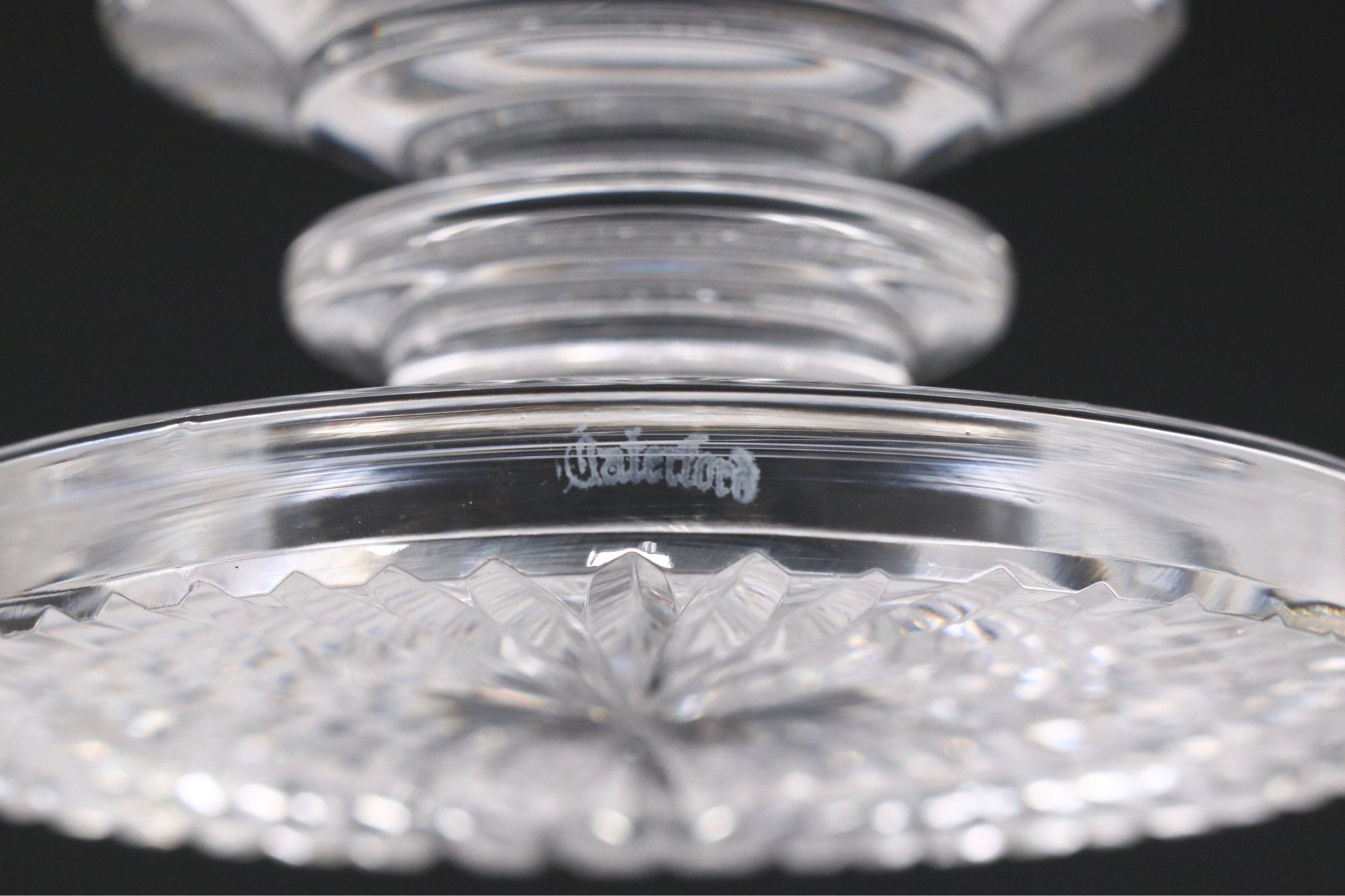Waterford Crystal Mater Cutter Fan and Diamond Pattern Footed Bowls