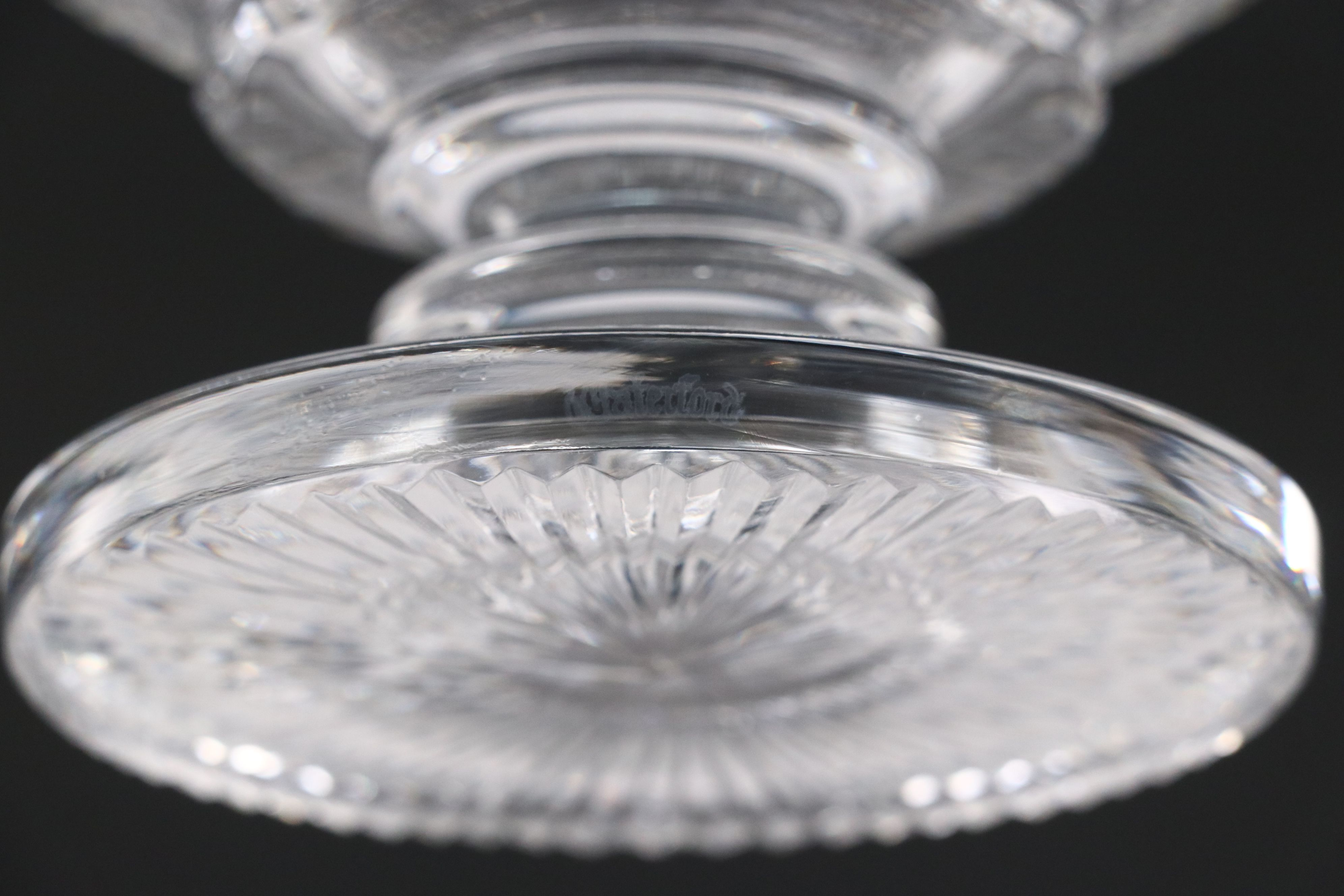 Waterford Crystal Mater Cutter Fan and Diamond Pattern Footed Bowls