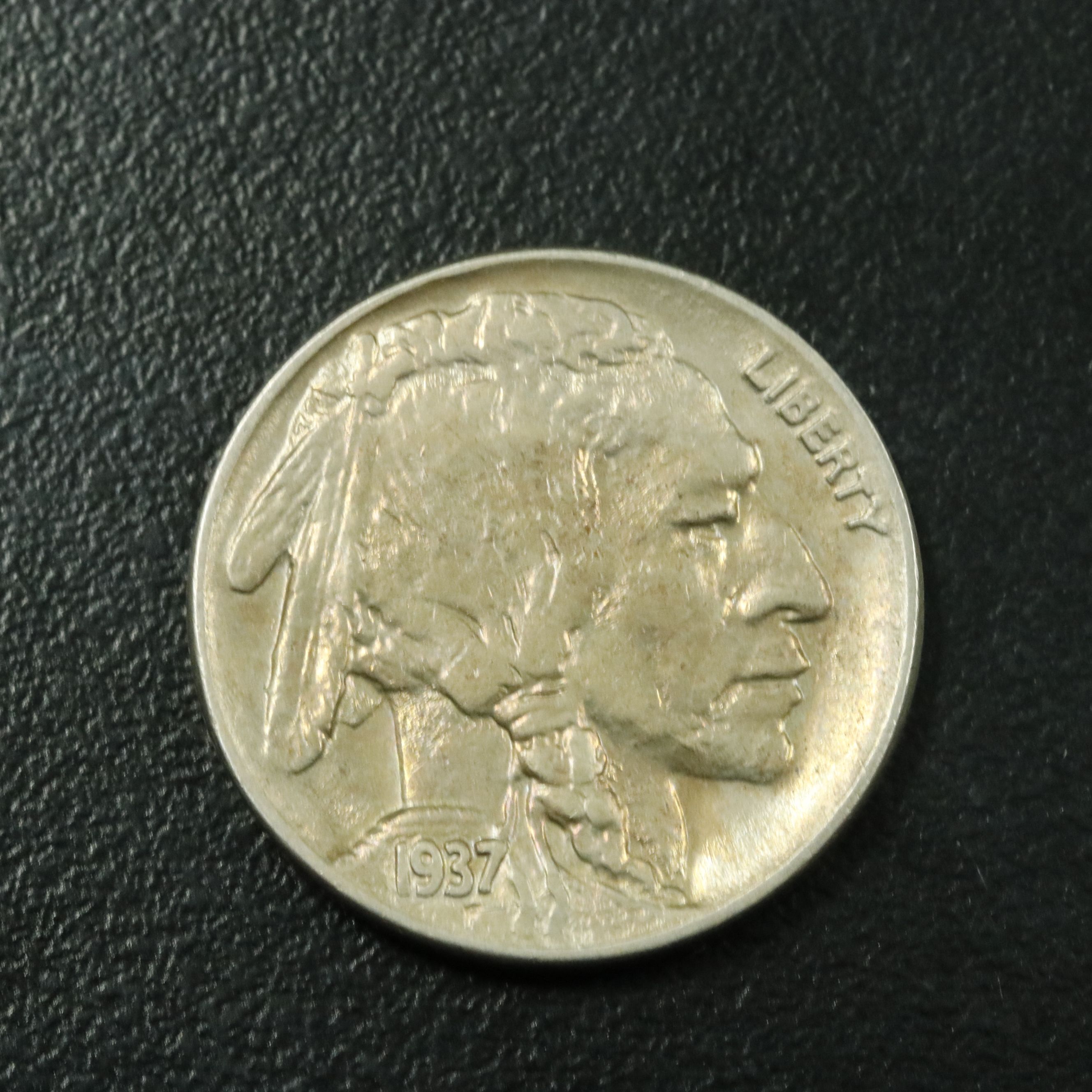 1937-D Three-Legged Buffalo Nickel, Toned