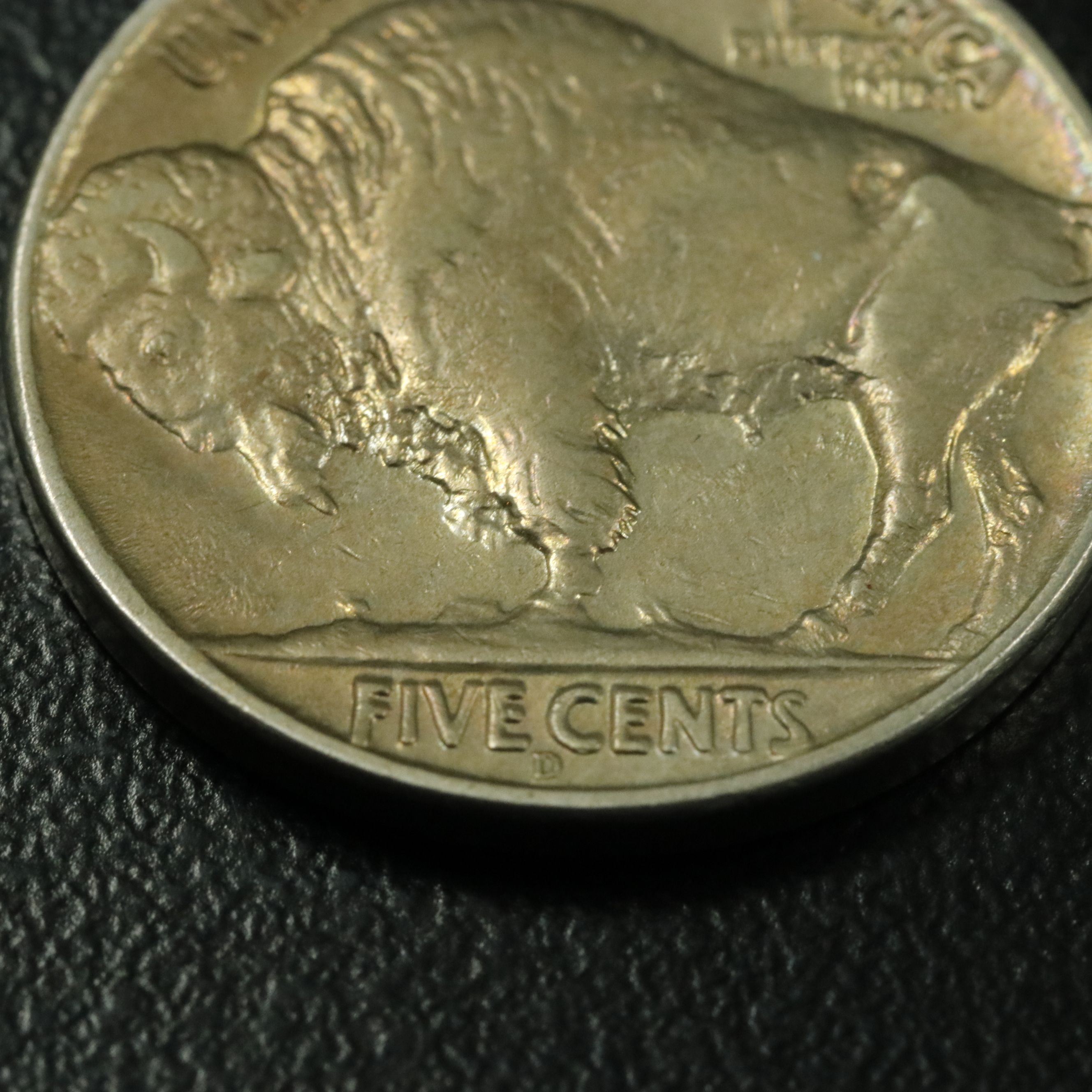 1937-D Three-Legged Buffalo Nickel, Toned