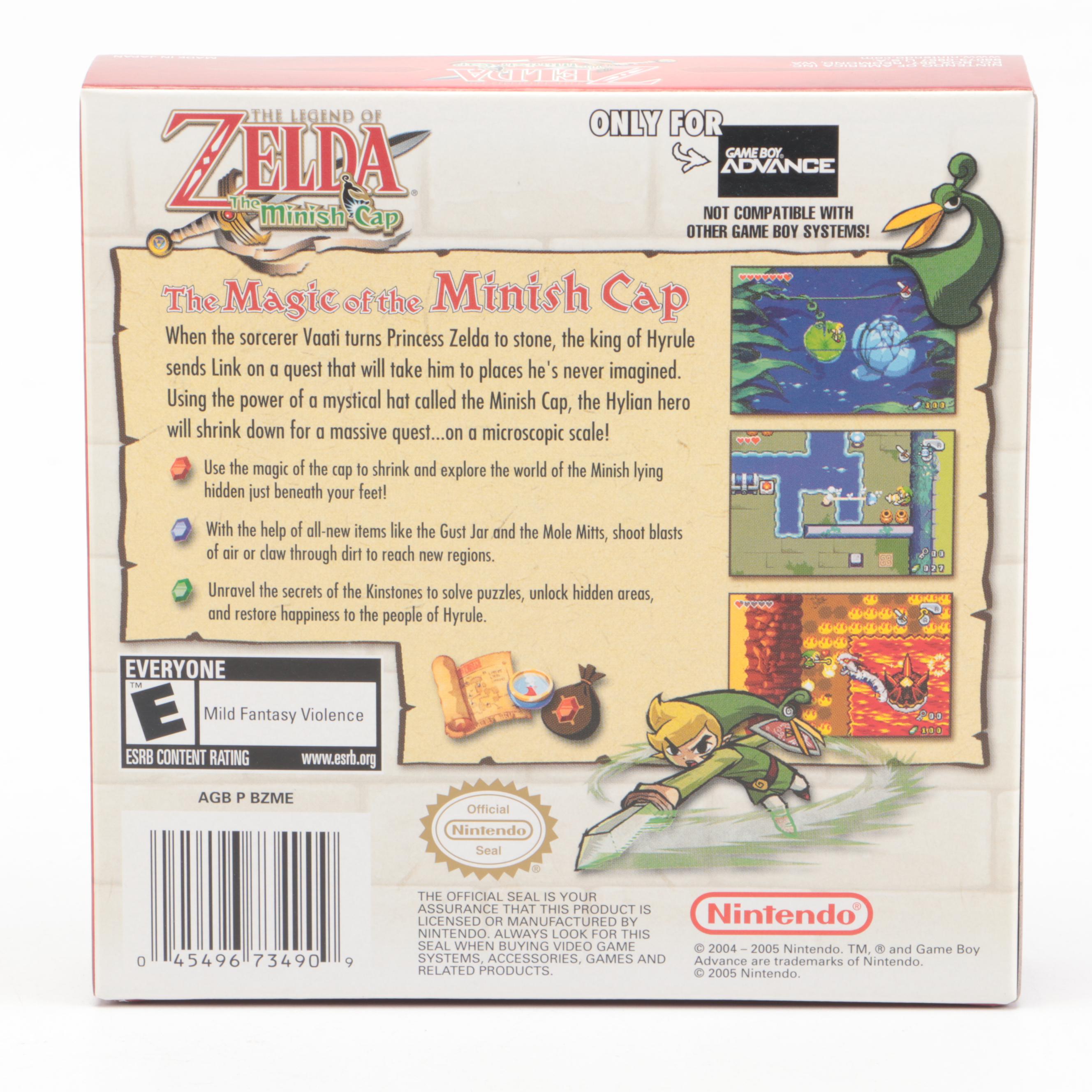 The Legend of Zelda: The Minish Cap GBA Video Game, Complete in Box