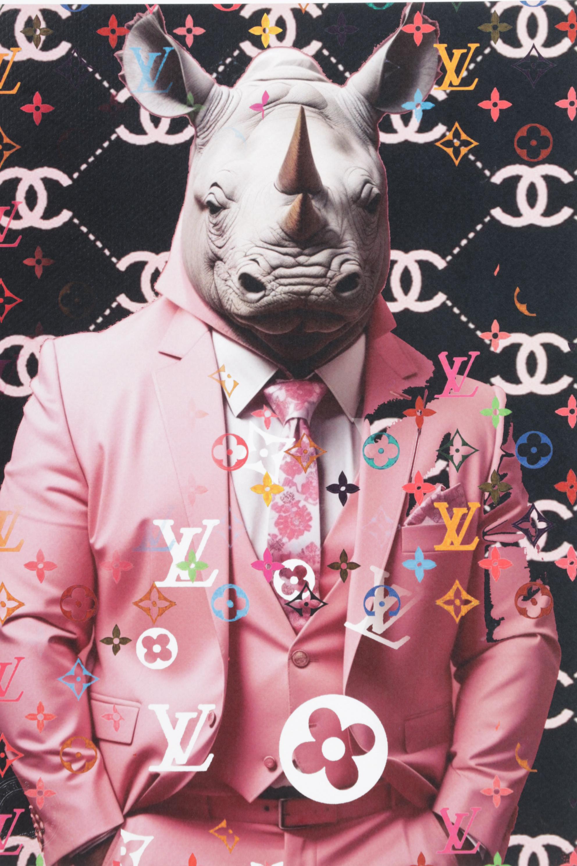 Death NYC Pop Art Graphic Print Homage to Louis Vuitton x Chanel & Rhino, 2025