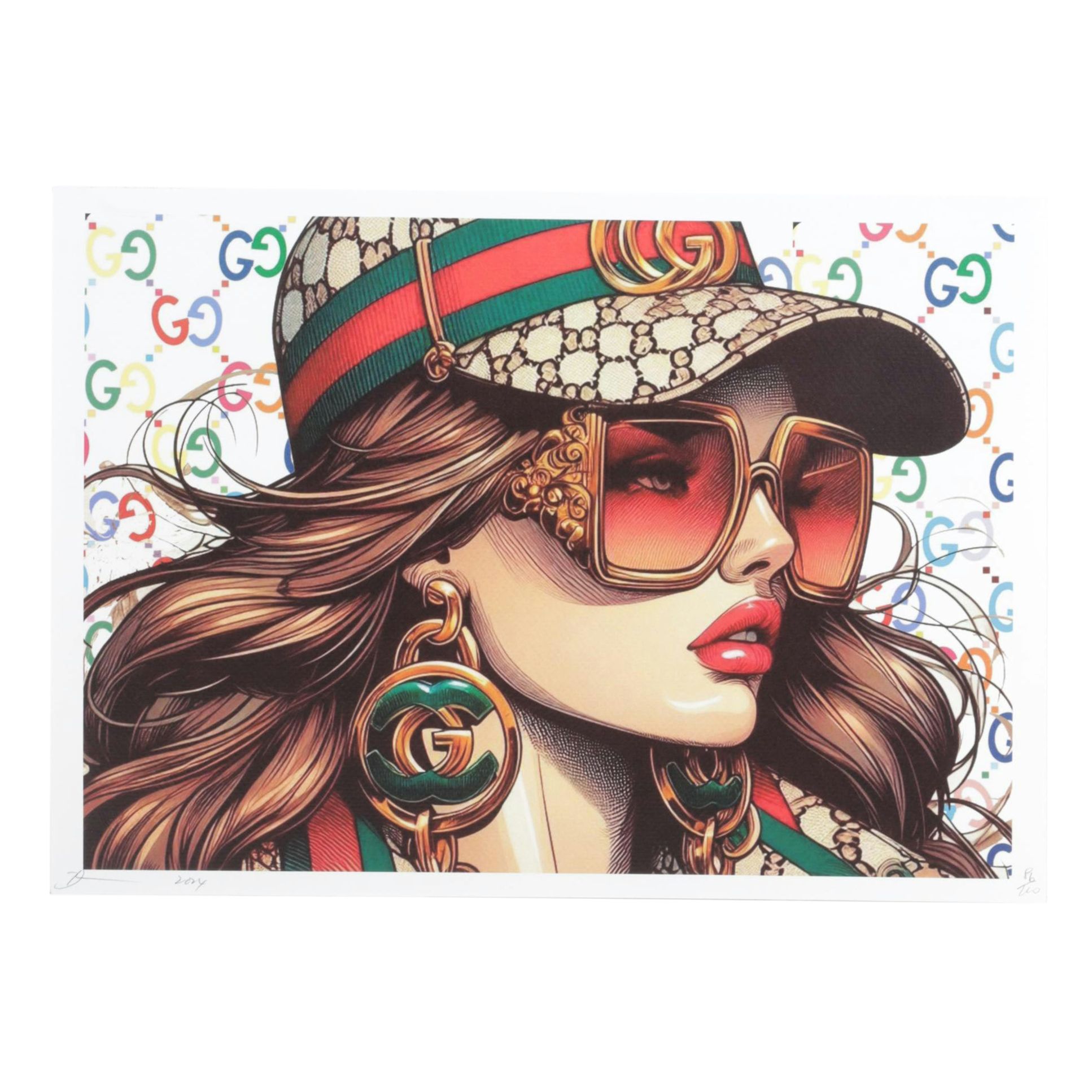 Death NYC Pop Art Graphic Print Homage to Gucci, 2024