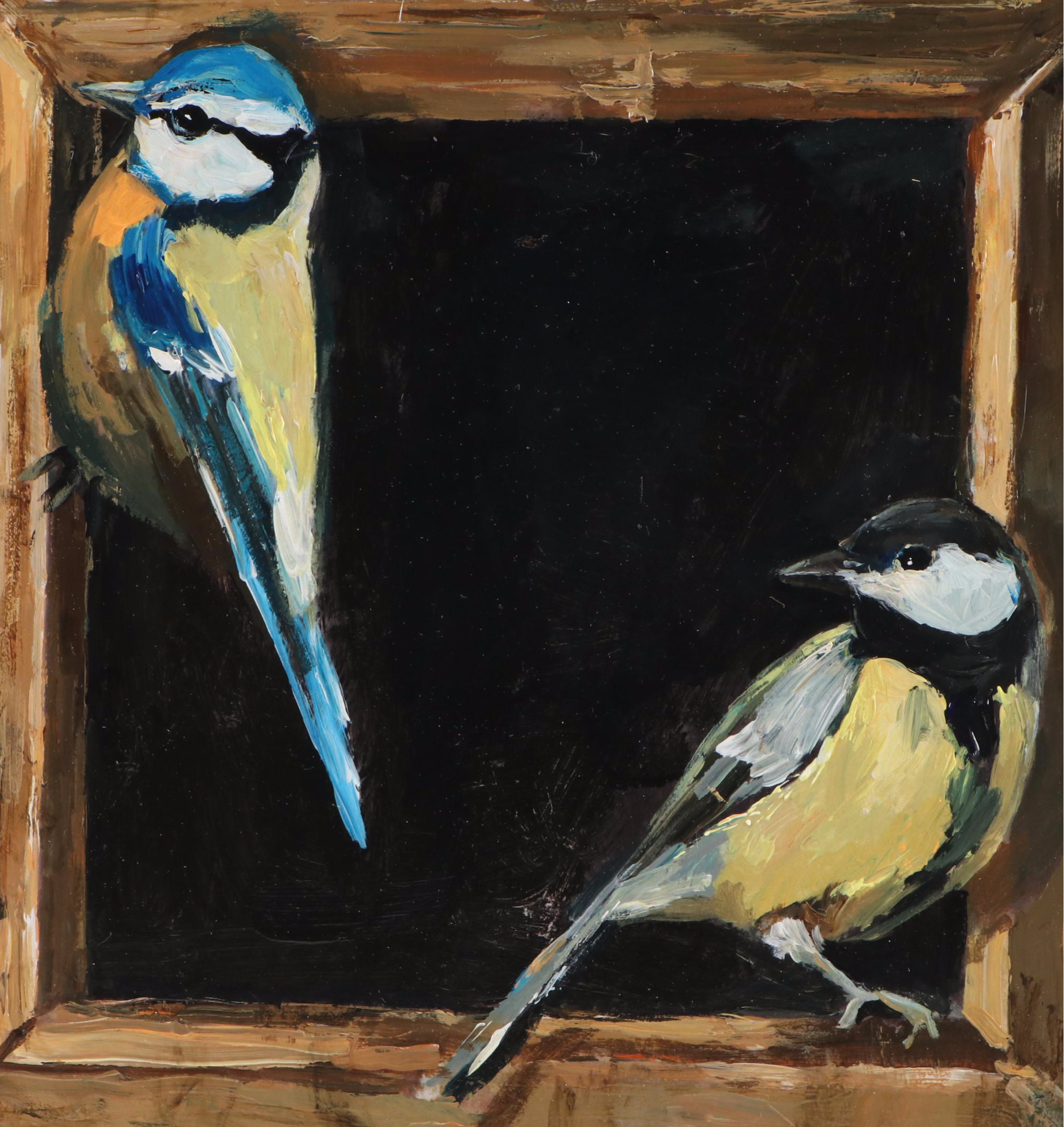 Adam Deda Bird Portrait Oil Painting "Out of Bounds," 2025