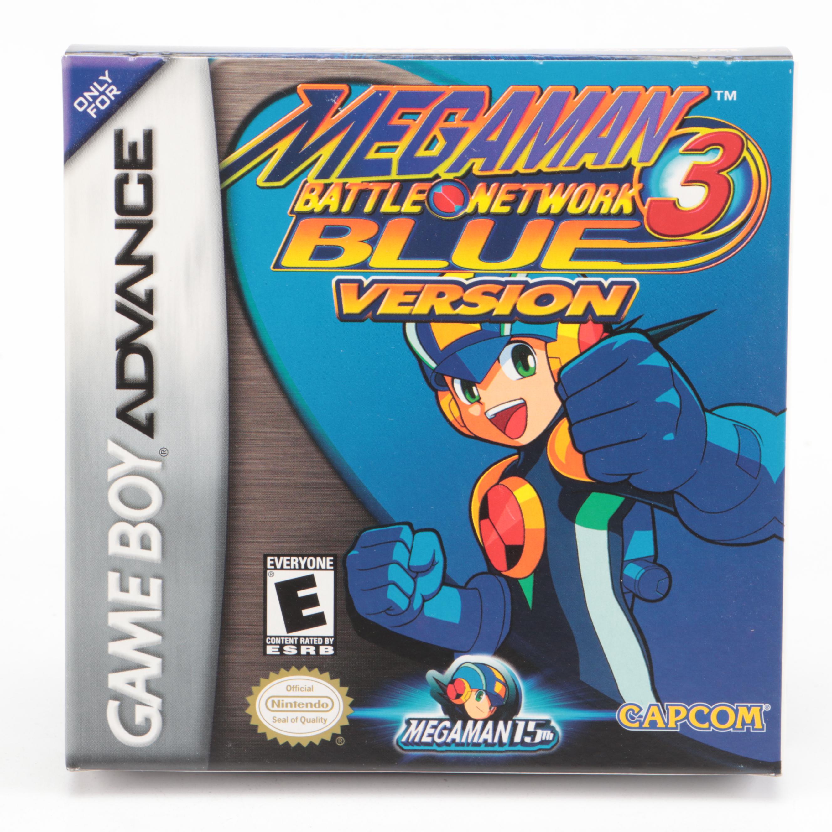 Mega Man Battle Network & Battle Network 3 Blue GBA Video Games with Boxes