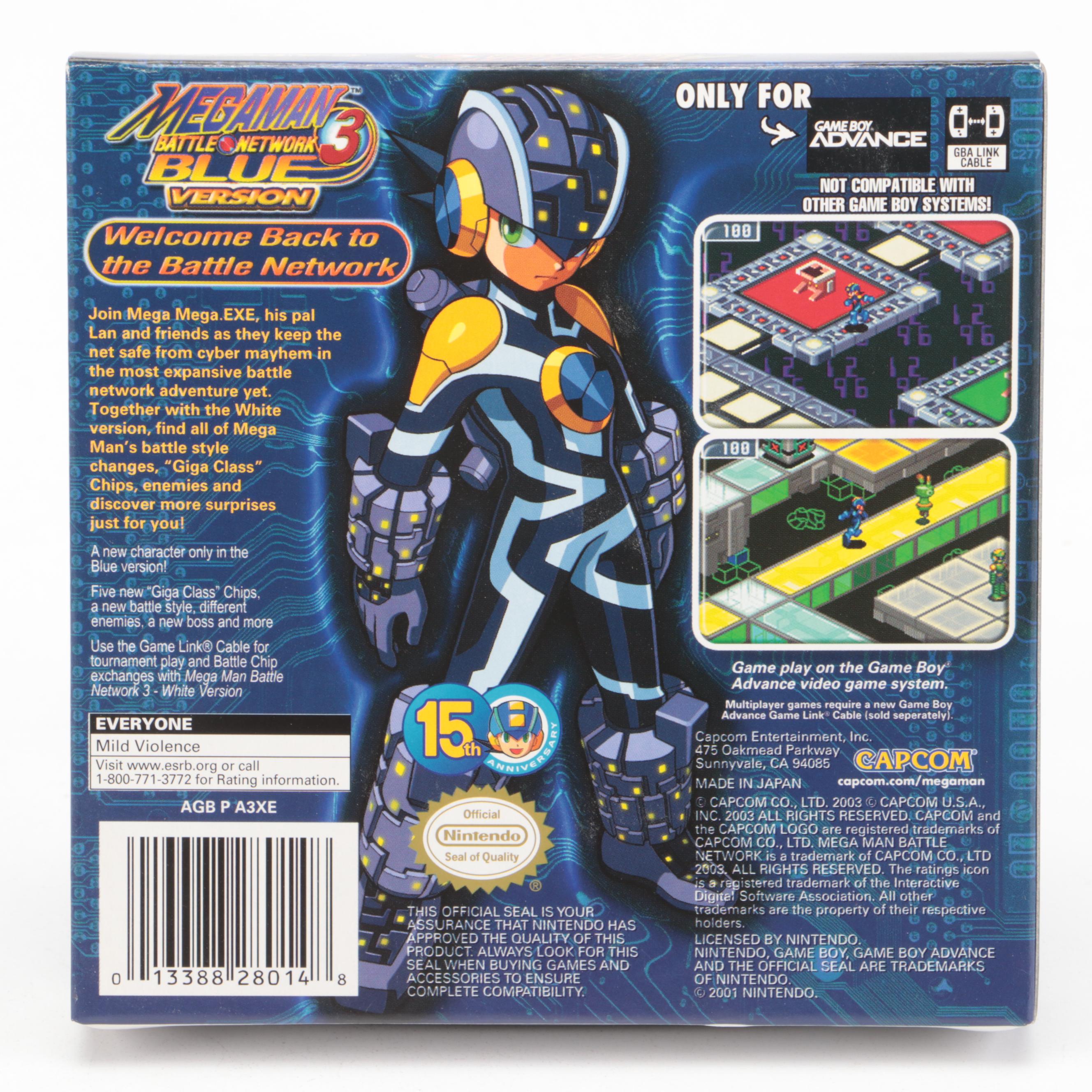 Mega Man Battle Network & Battle Network 3 Blue GBA Video Games with Boxes