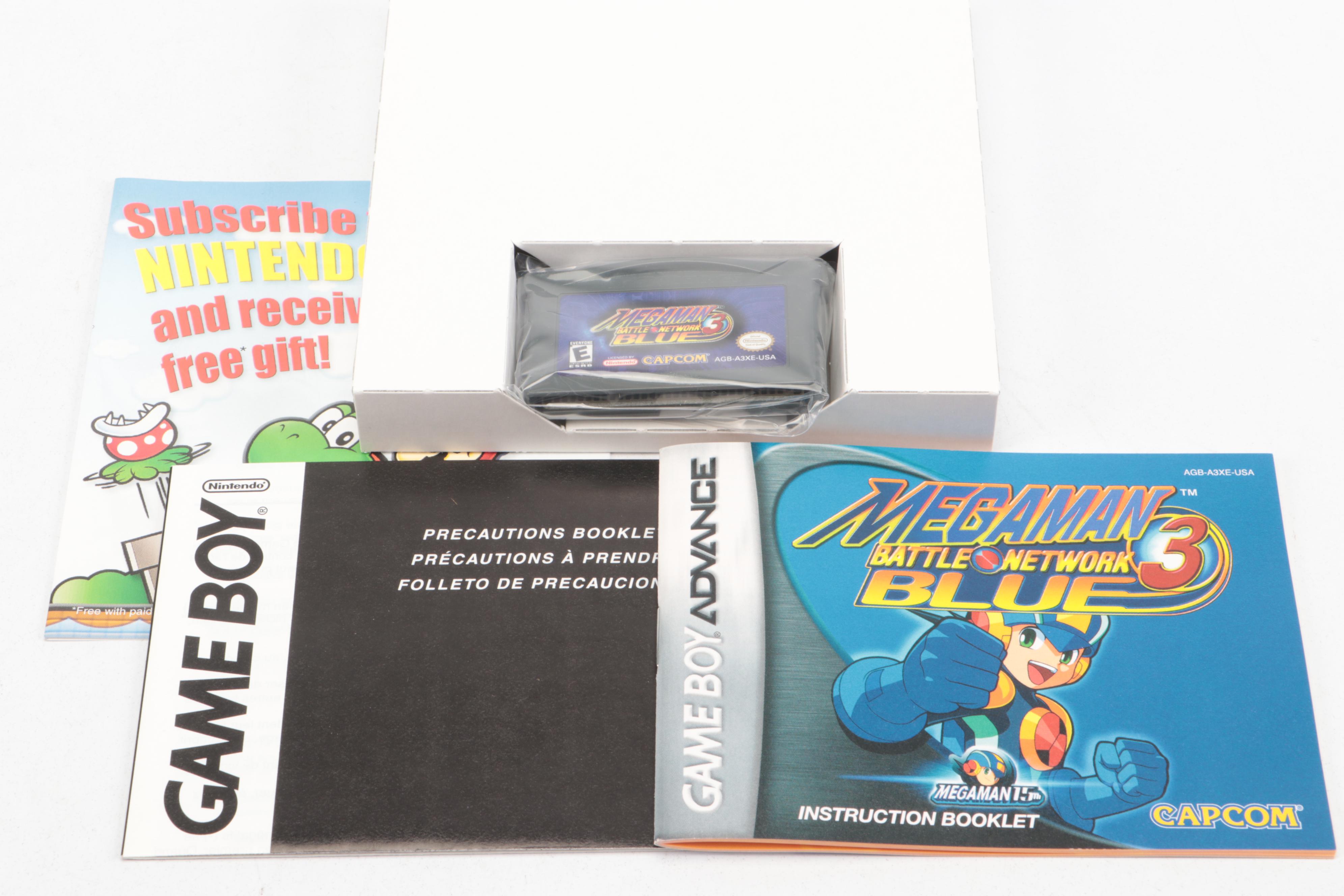 Mega Man Battle Network & Battle Network 3 Blue GBA Video Games with Boxes