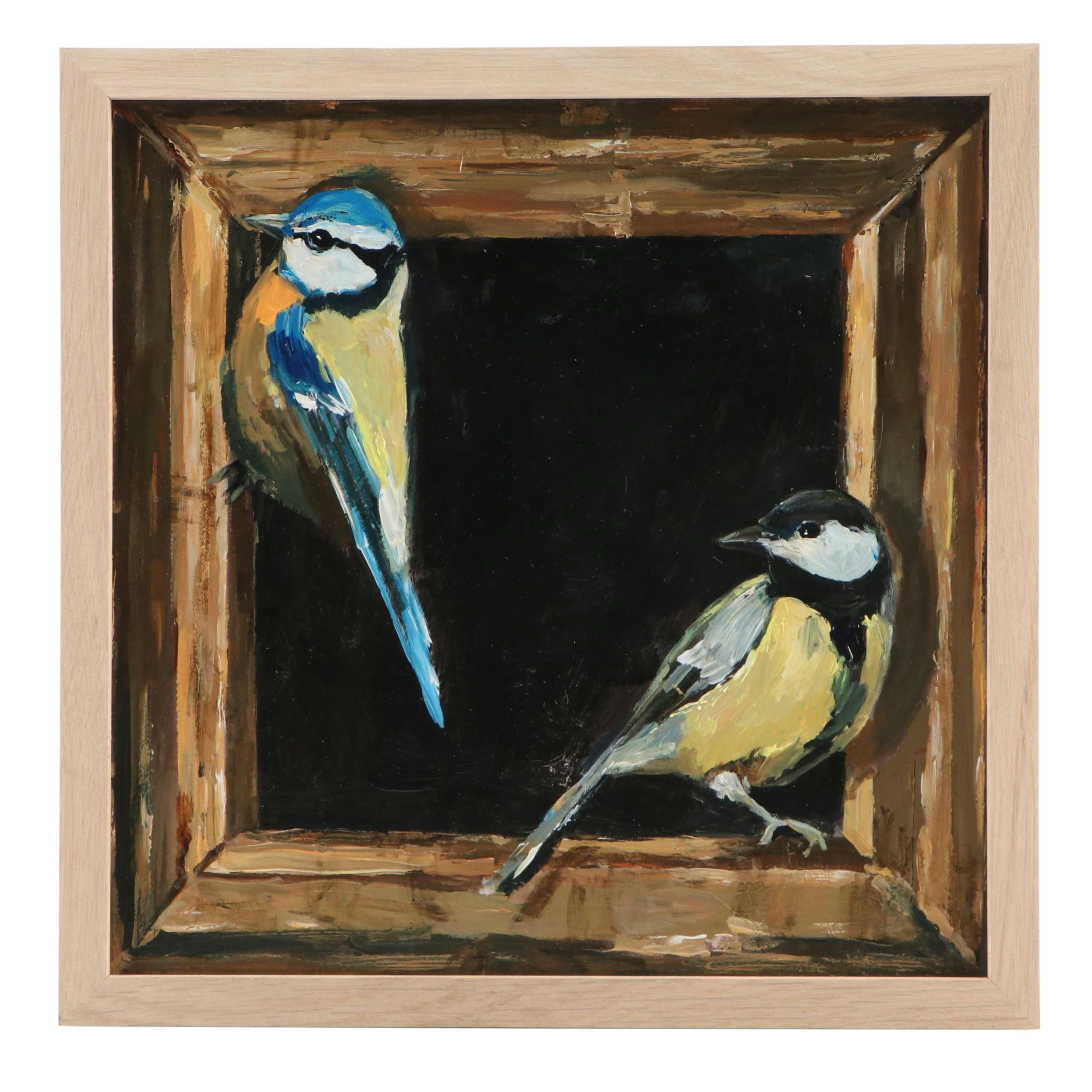 Adam Deda Bird Portrait Oil Painting "Out of Bounds," 2025