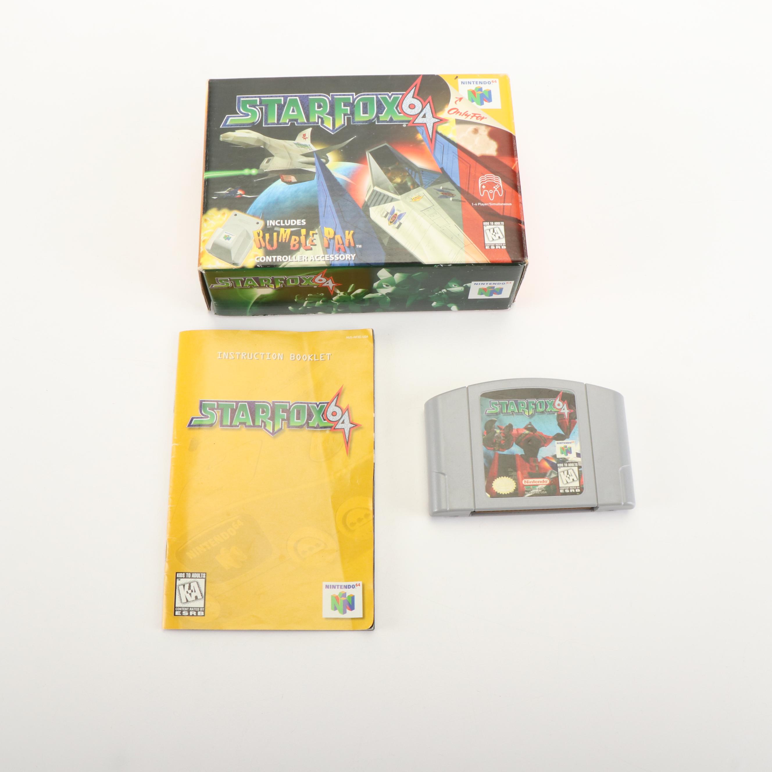 Star Fox Nintendo 64 Video Game with Original Box, Manual, and VHS Tape