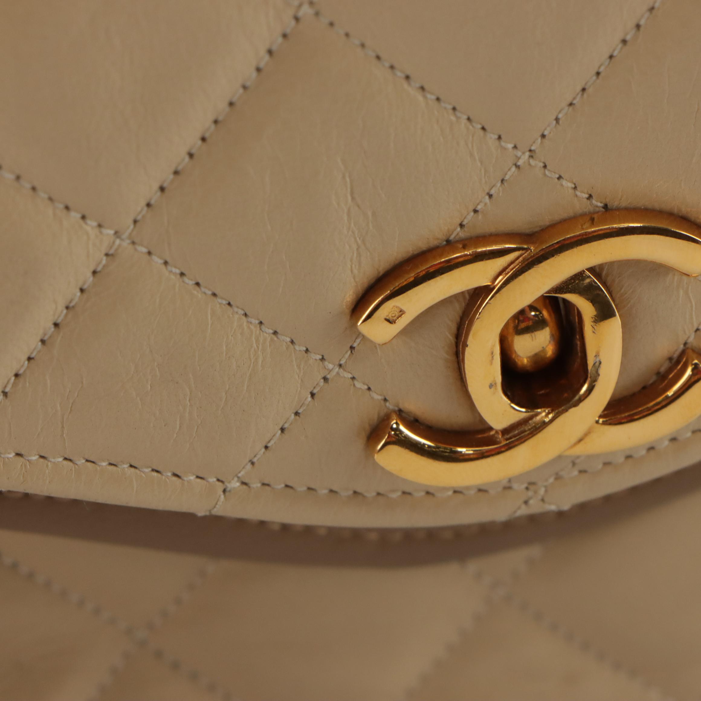 Chanel Double Flap Shoulder Bag in Bicolor Diamond Stitched Lambskin Leather