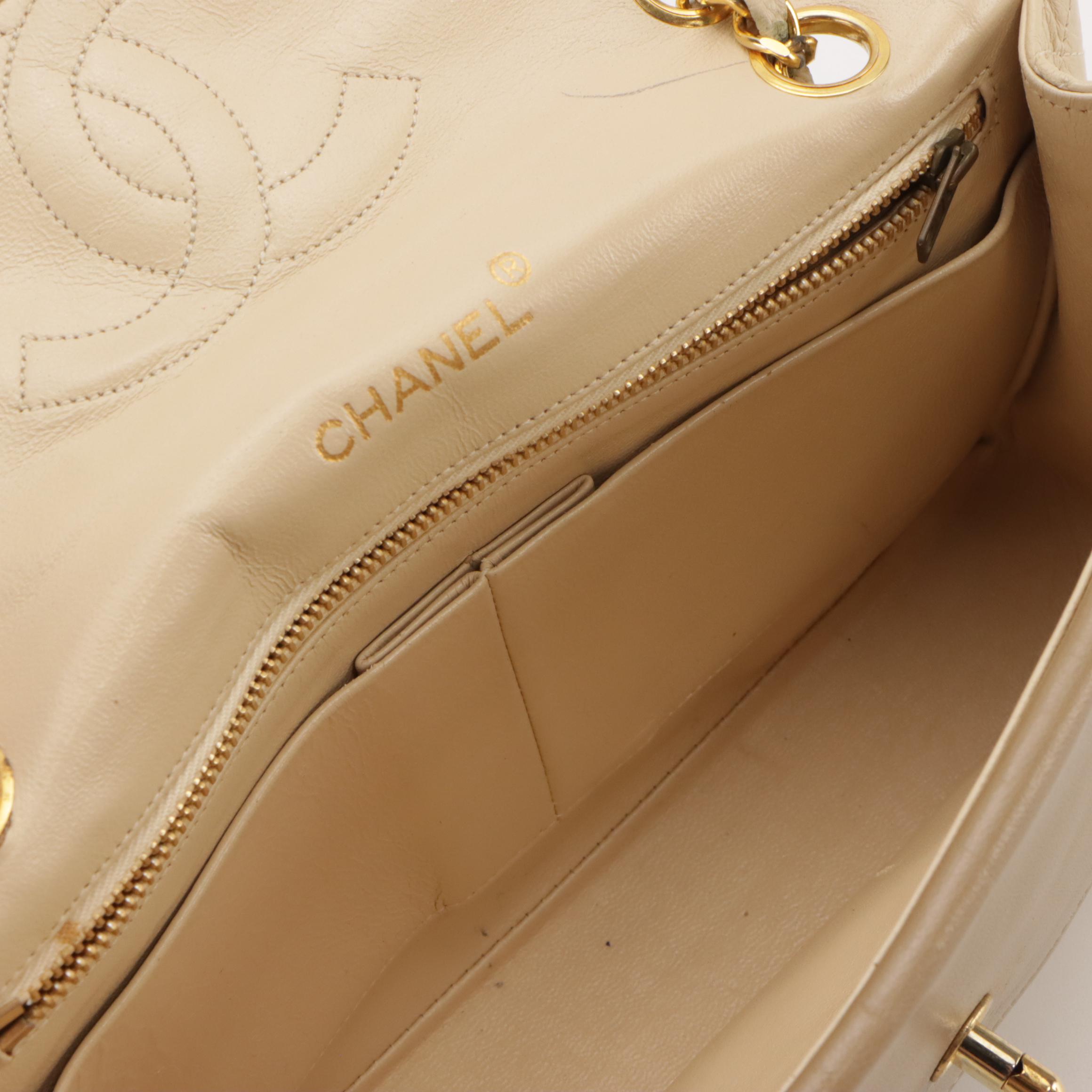 Chanel Double Flap Shoulder Bag in Bicolor Diamond Stitched Lambskin Leather