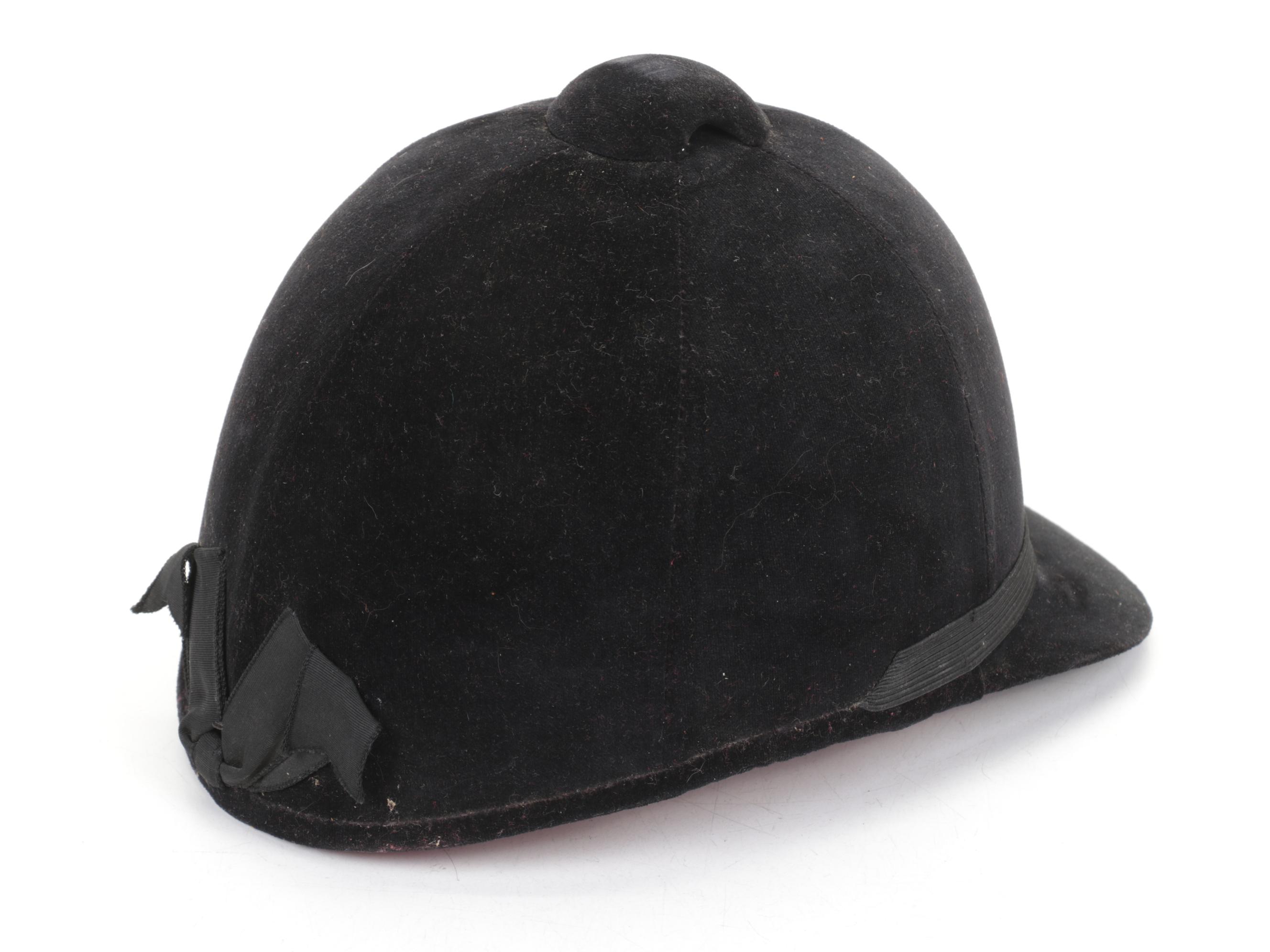 Children's "Beaufort Hunt" Black Velvet Equestrian Helmet, Saddleseat Derby Hat